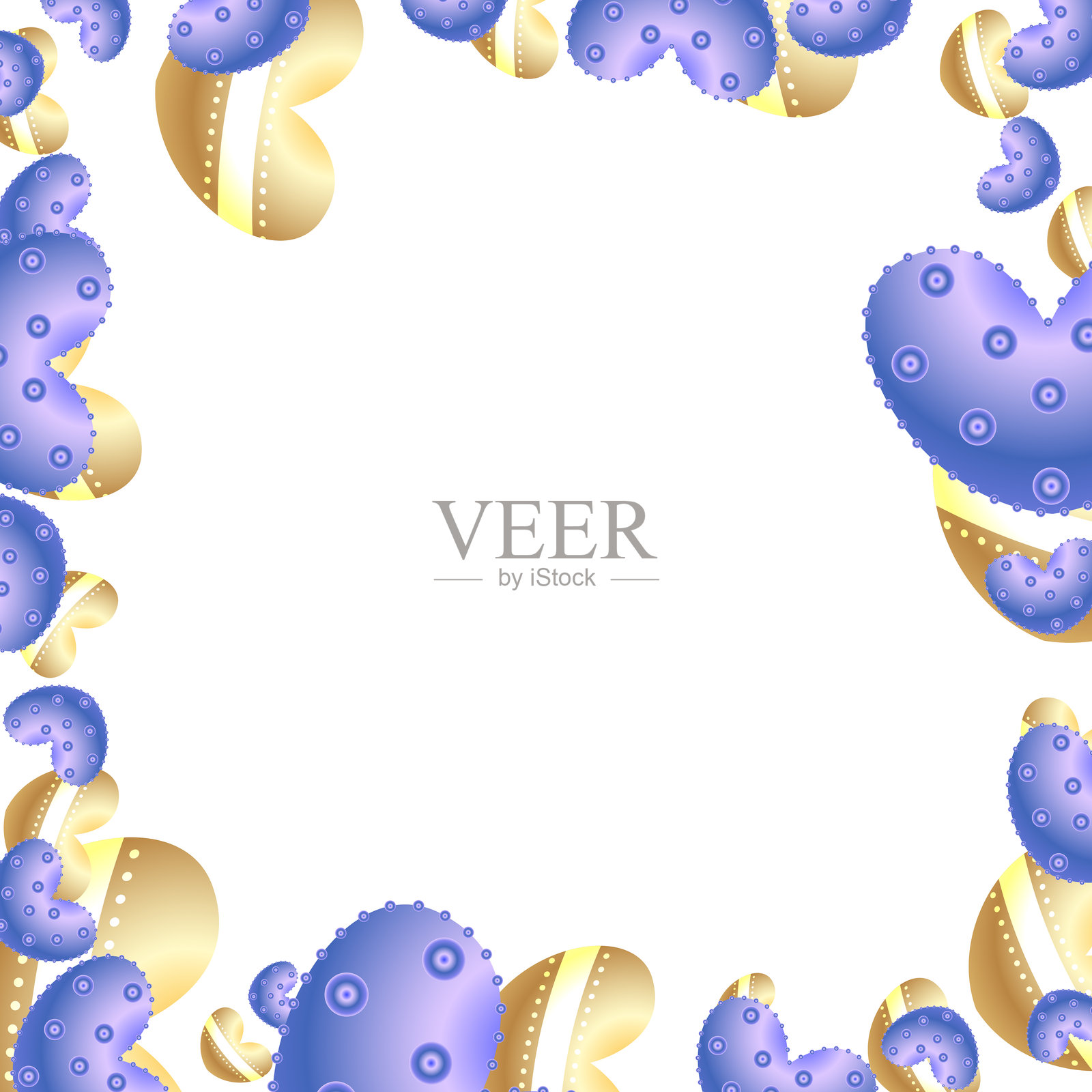 心形框架边界方形插图插画图片素材