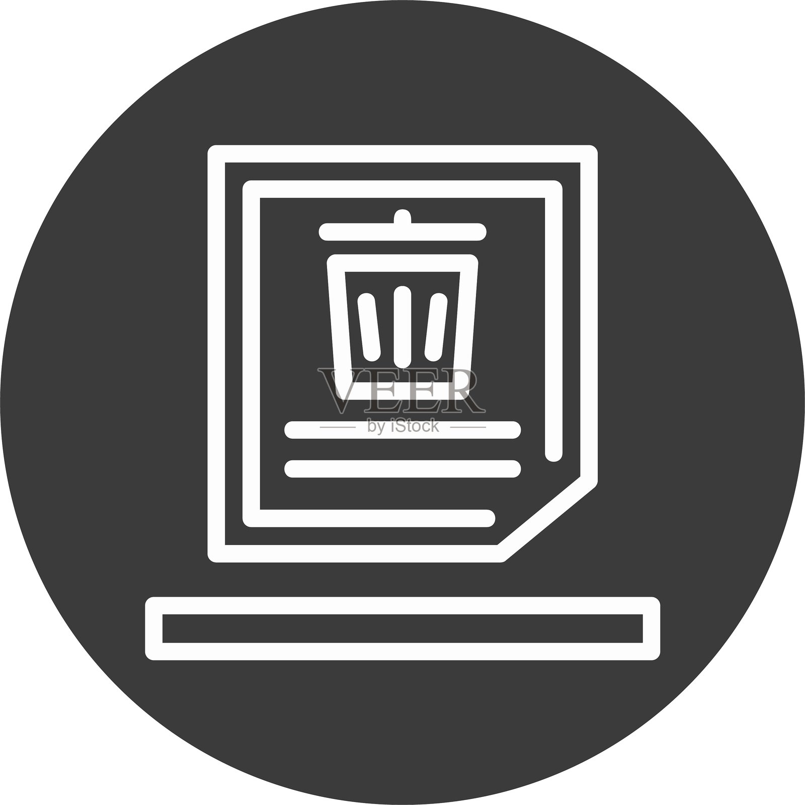 删除线圆形风格图标设计插画图片素材