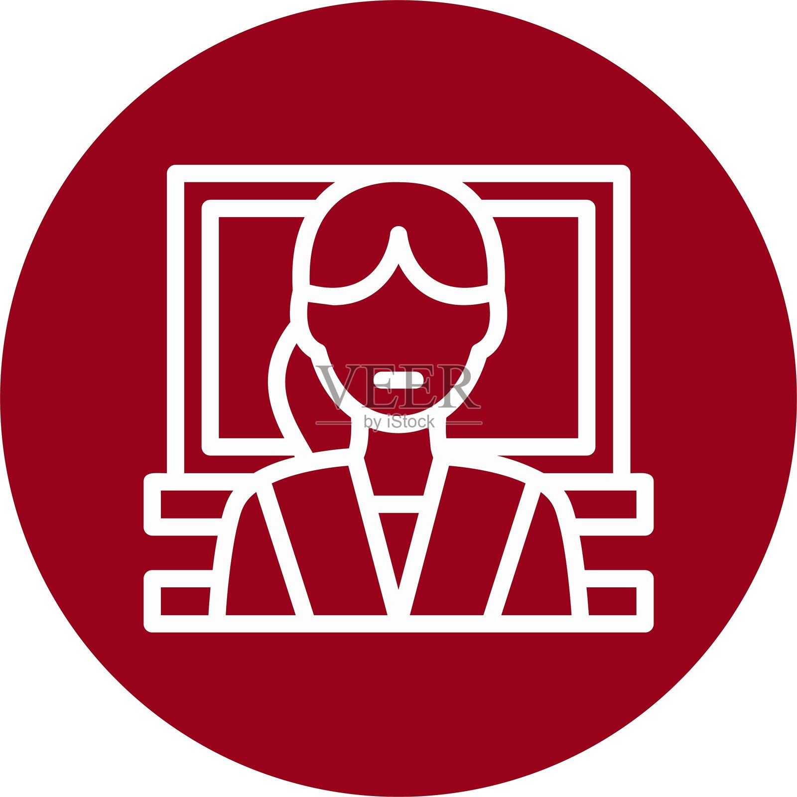 用户线条圆形风格图标设计插画图片素材