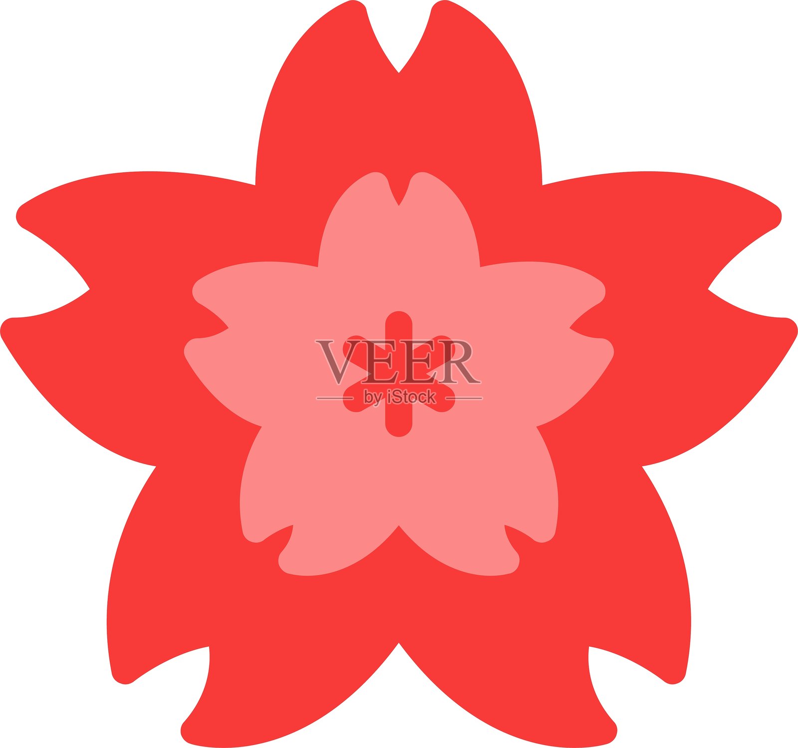 樱花扁平风格图标设计插画图片素材