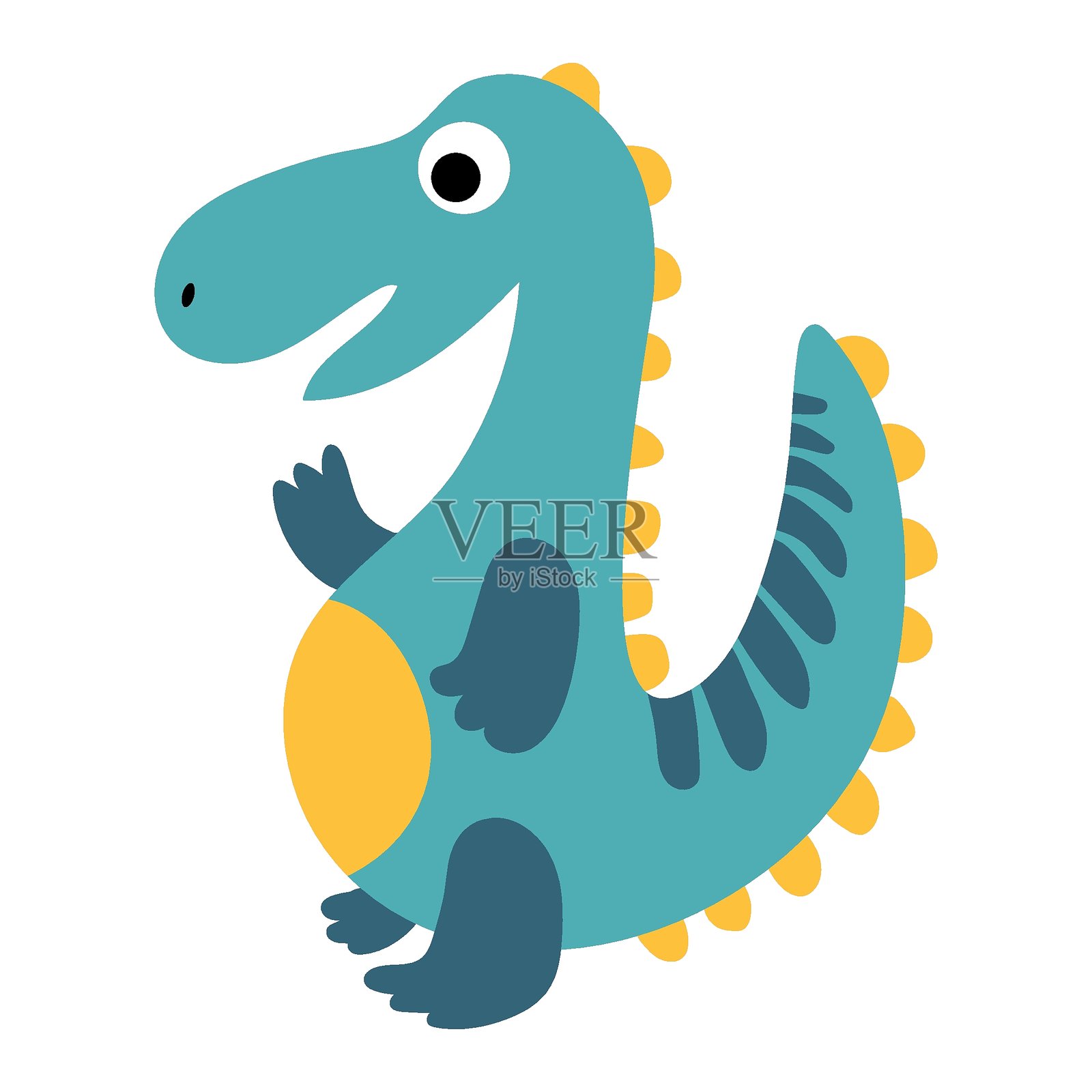 可爱的卡通恐龙角色插图插画图片素材