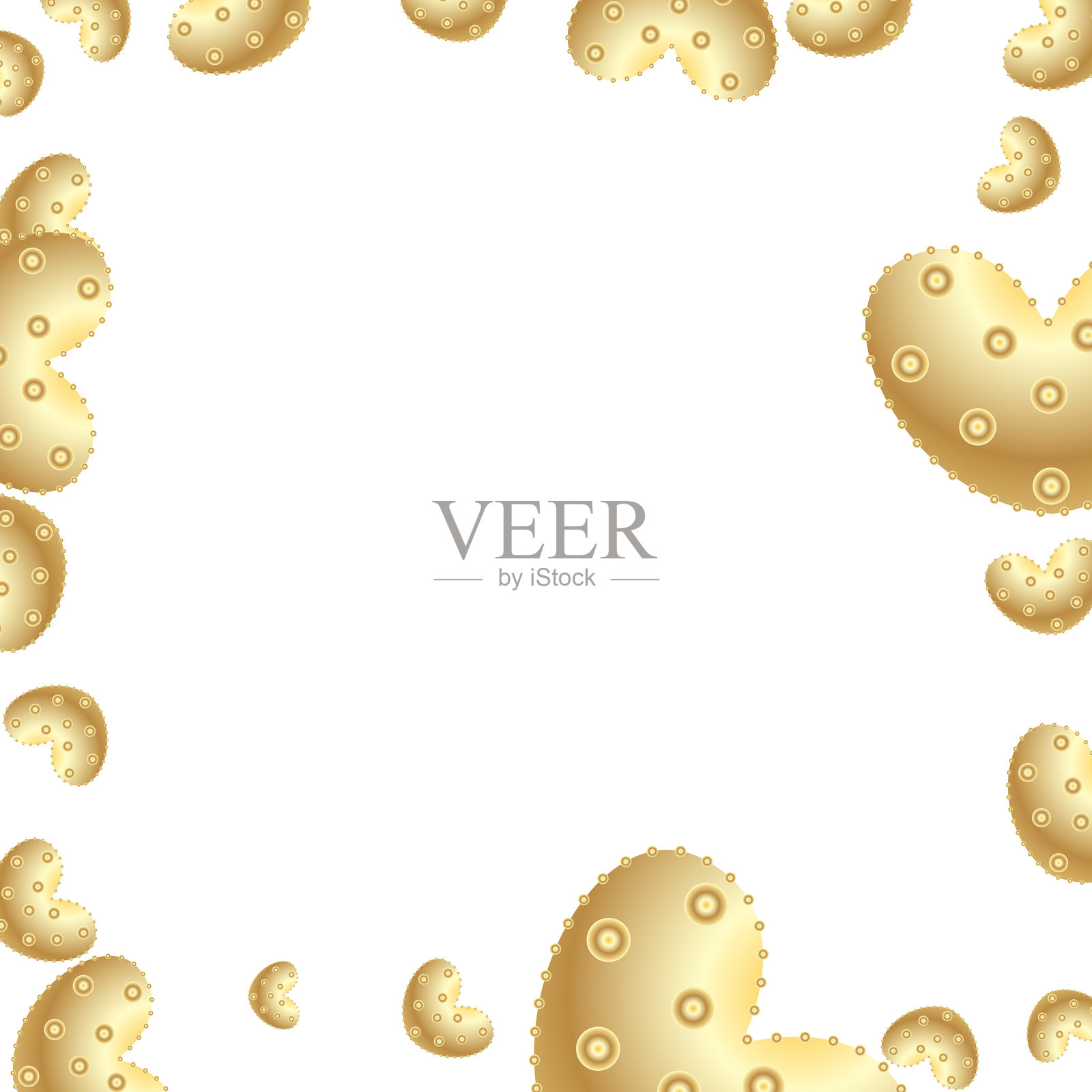 心形框架边界方形插图插画图片素材