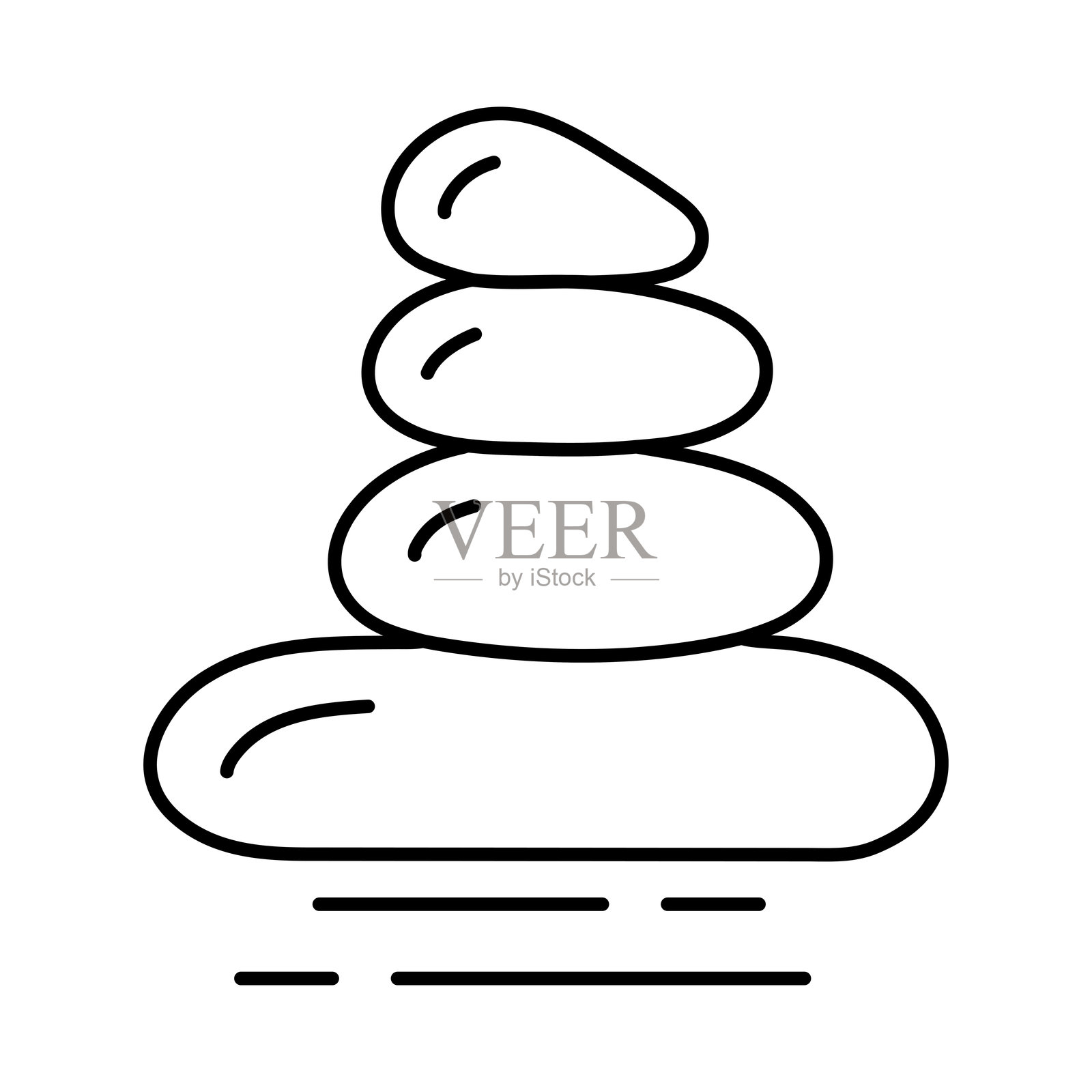 石头平衡线图标。健身、健康、健康生活方式、幸福、锻炼、运动、锻炼插画图片素材