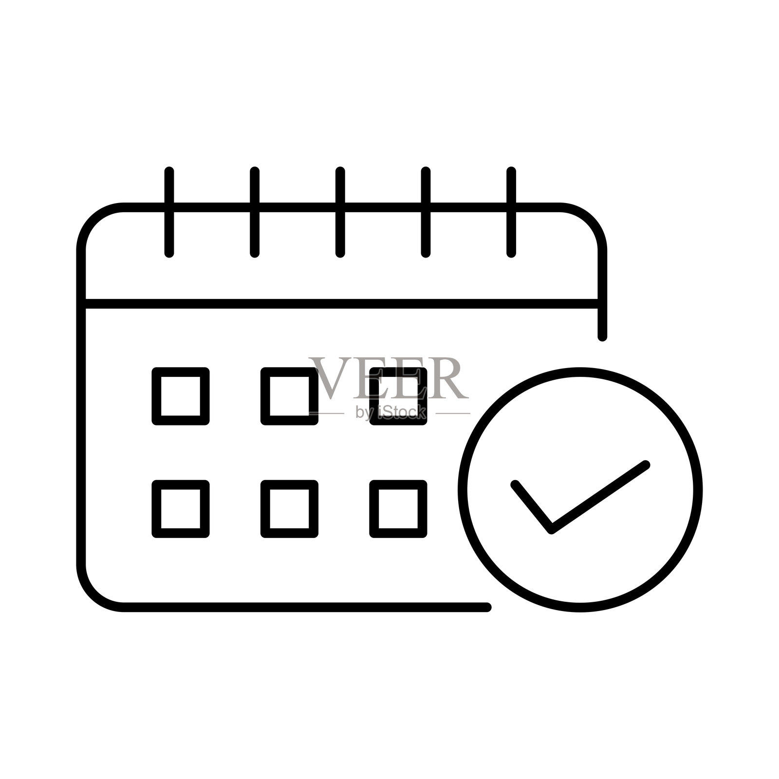 日程安排线条图标。健身、健康、健康生活方式、幸福感、锻炼、运动、锻炼。插画图片素材