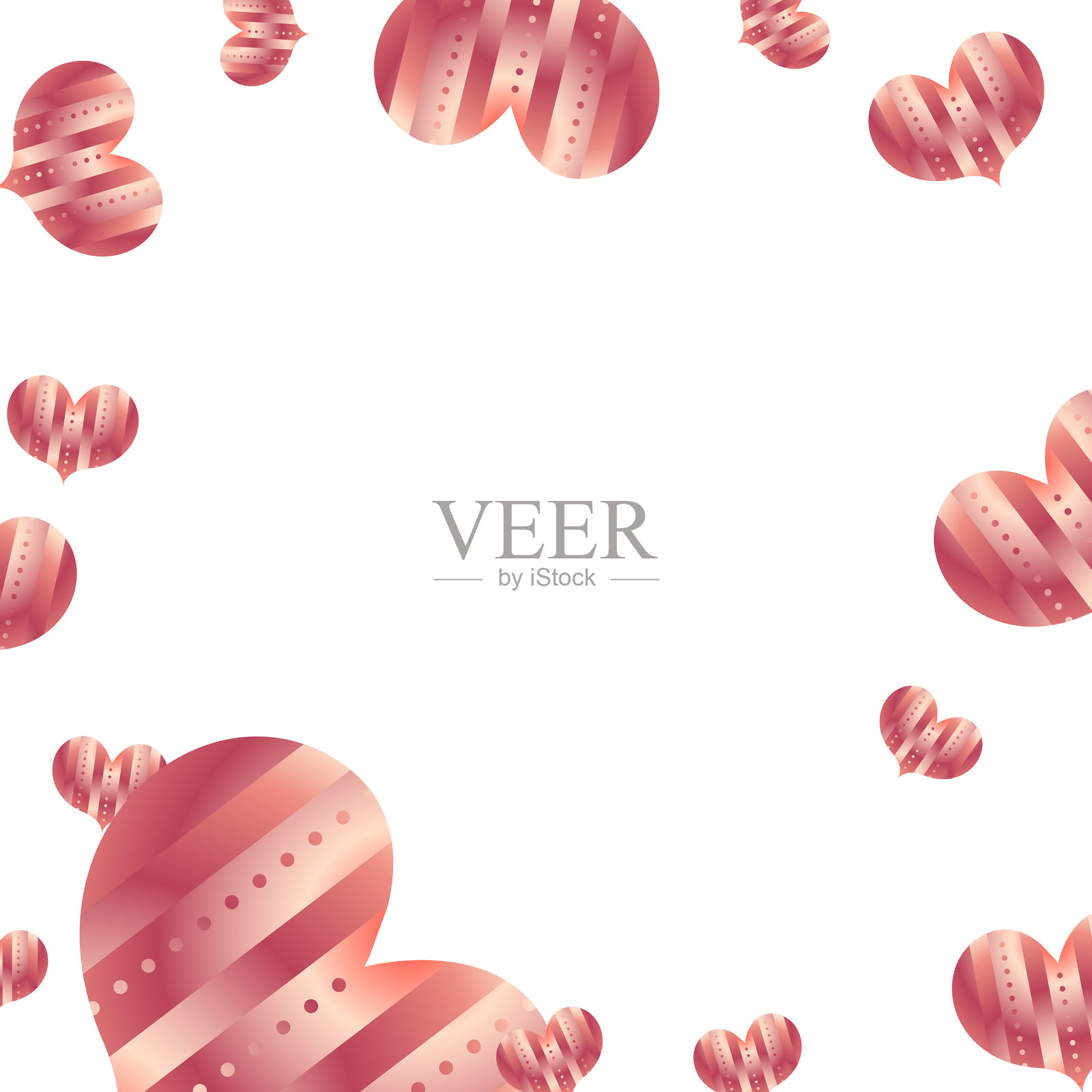 心形框架边界方形插图插画图片素材