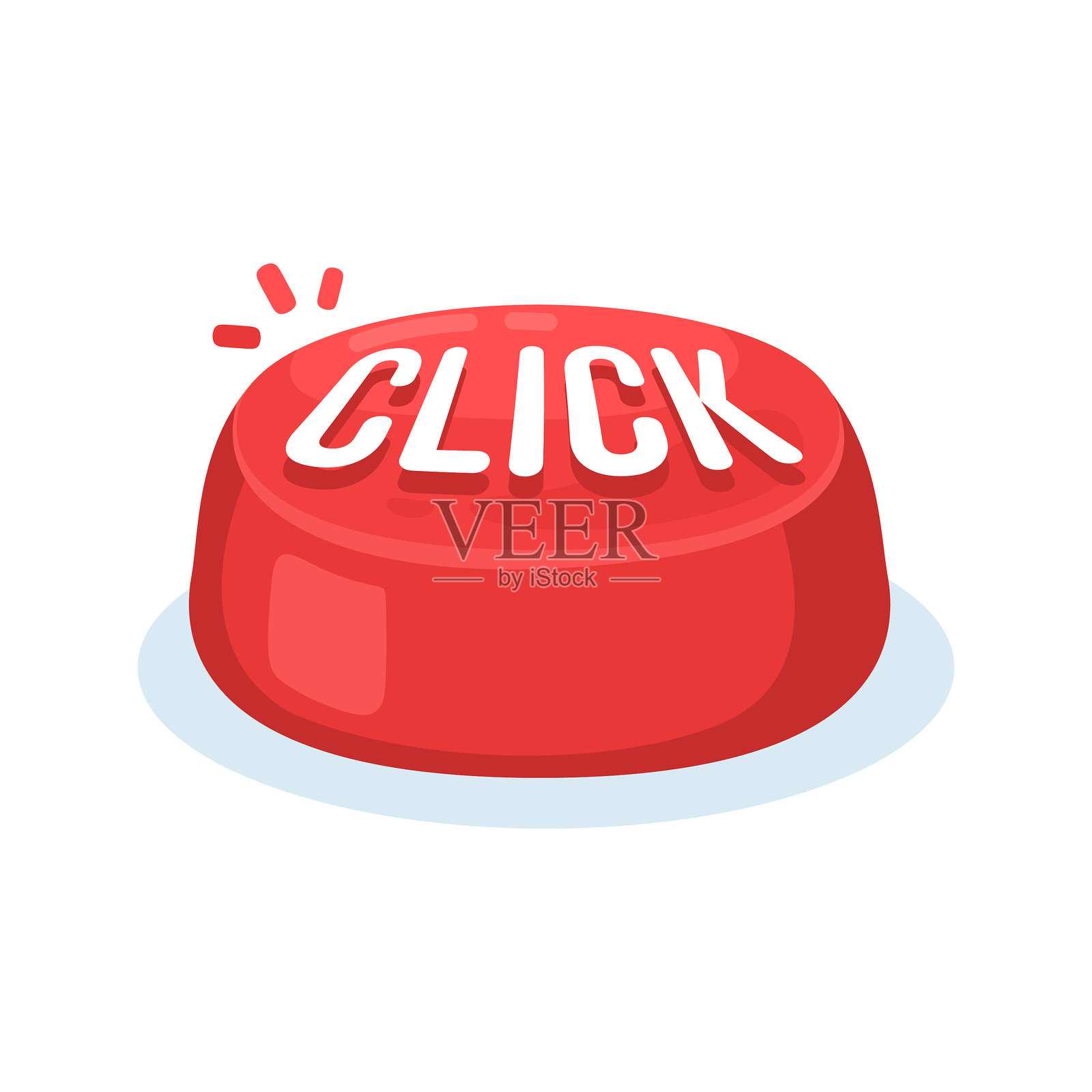 明亮的红色点击按钮插图插画图片素材