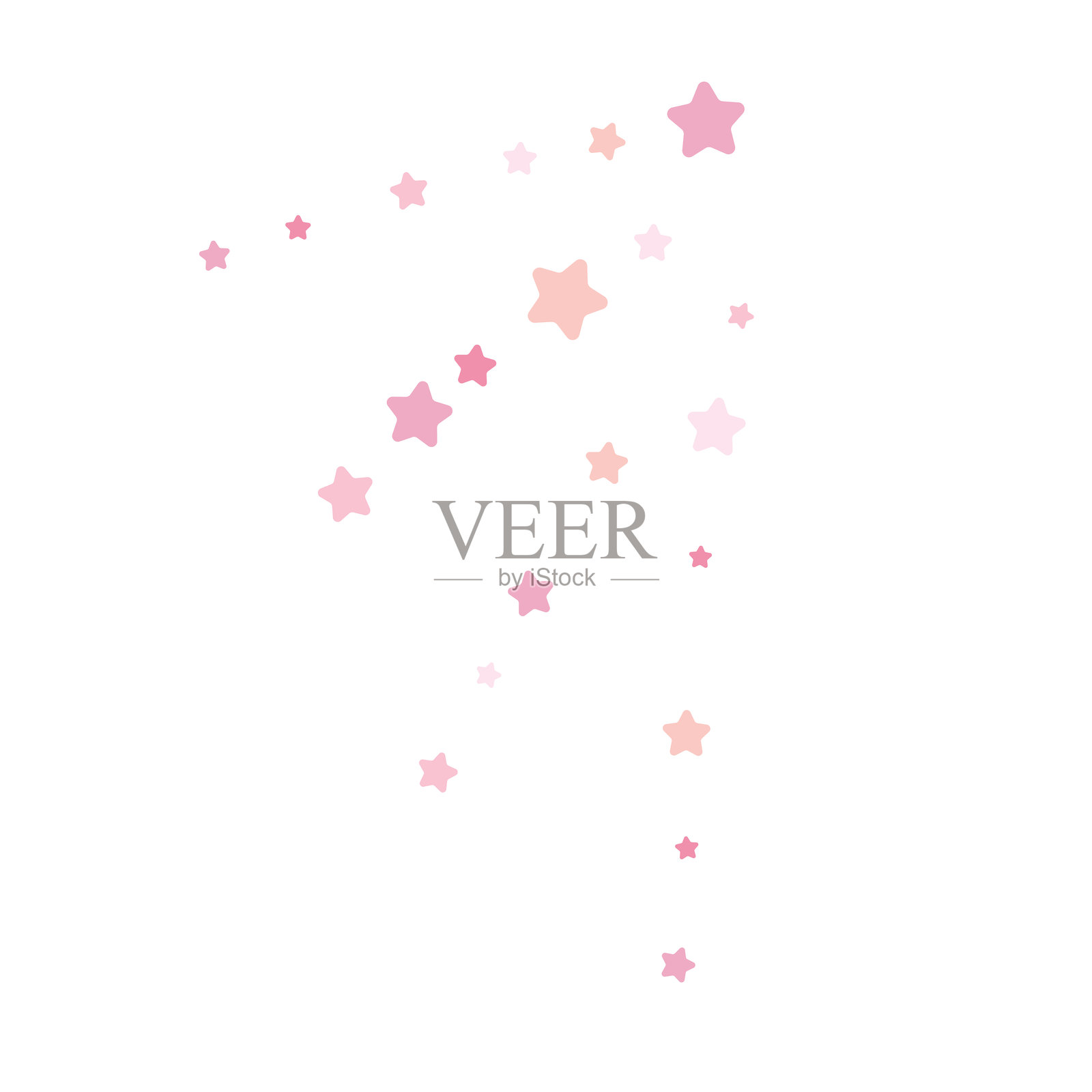 粉色手绘节日装饰闪光元素插画图片素材