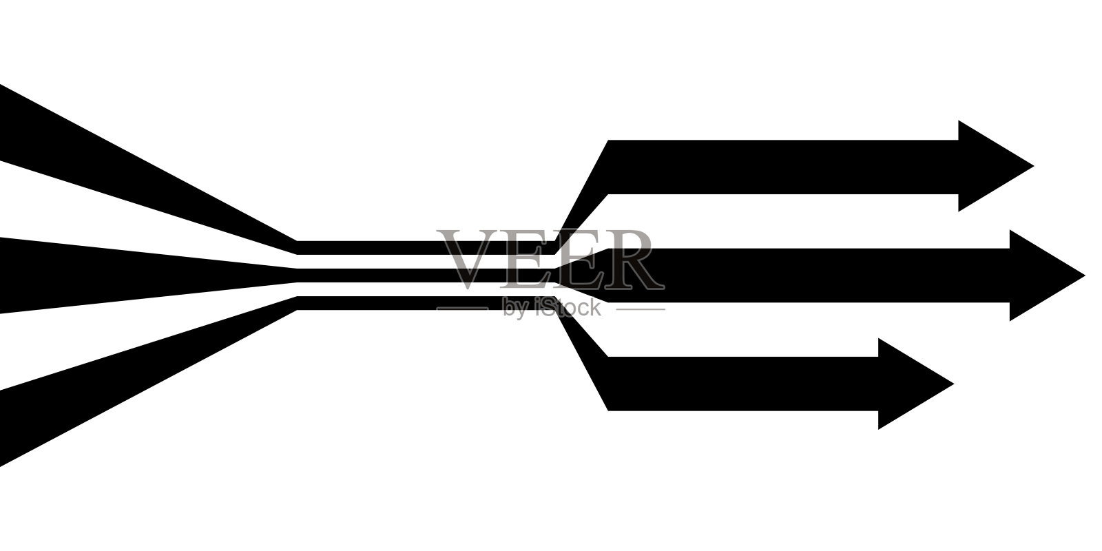 透视箭头，矢量几何线插画图片素材