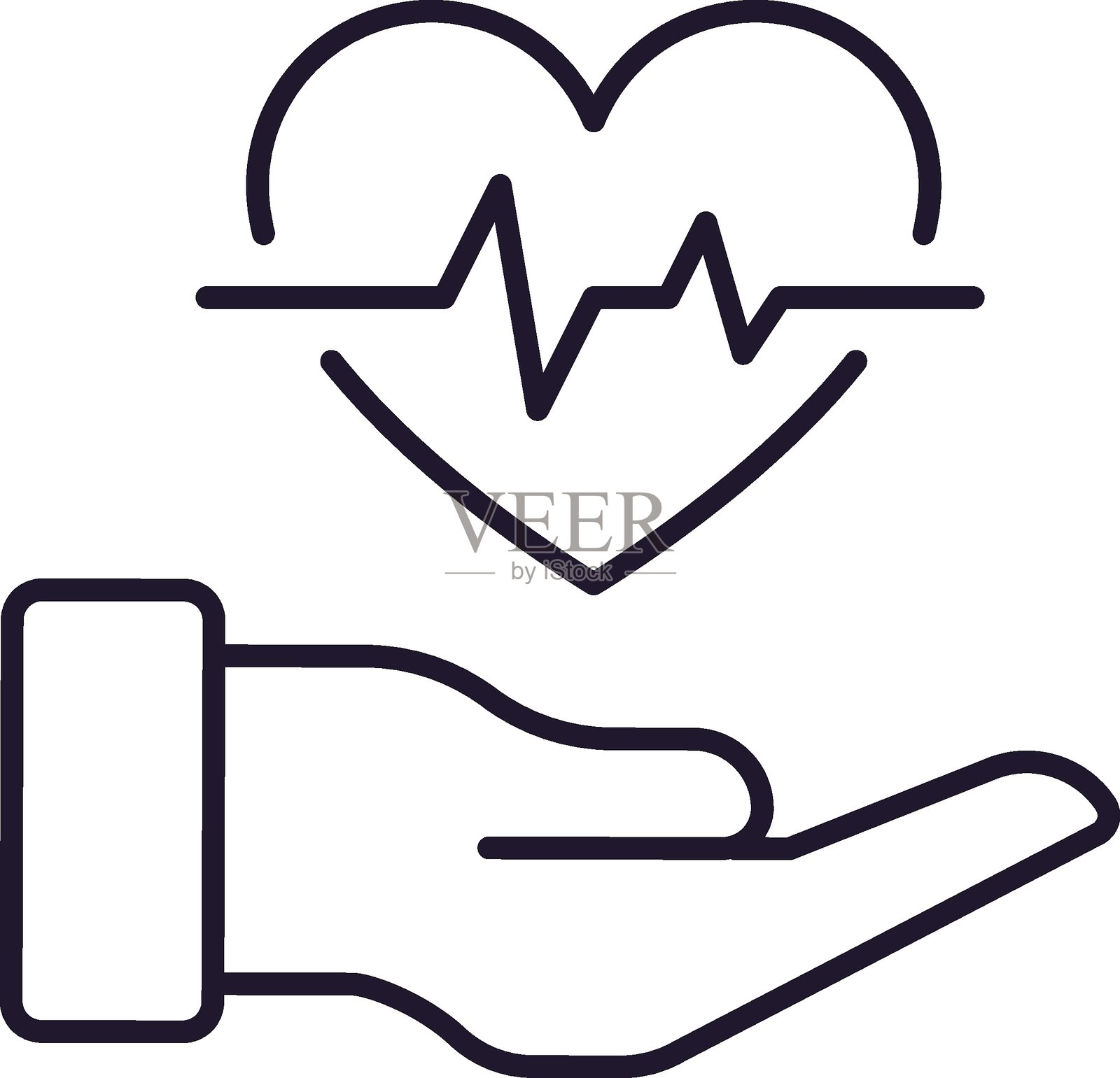 图形设计、网站、卡片、书籍和文章的脉冲手势符号插画图片素材