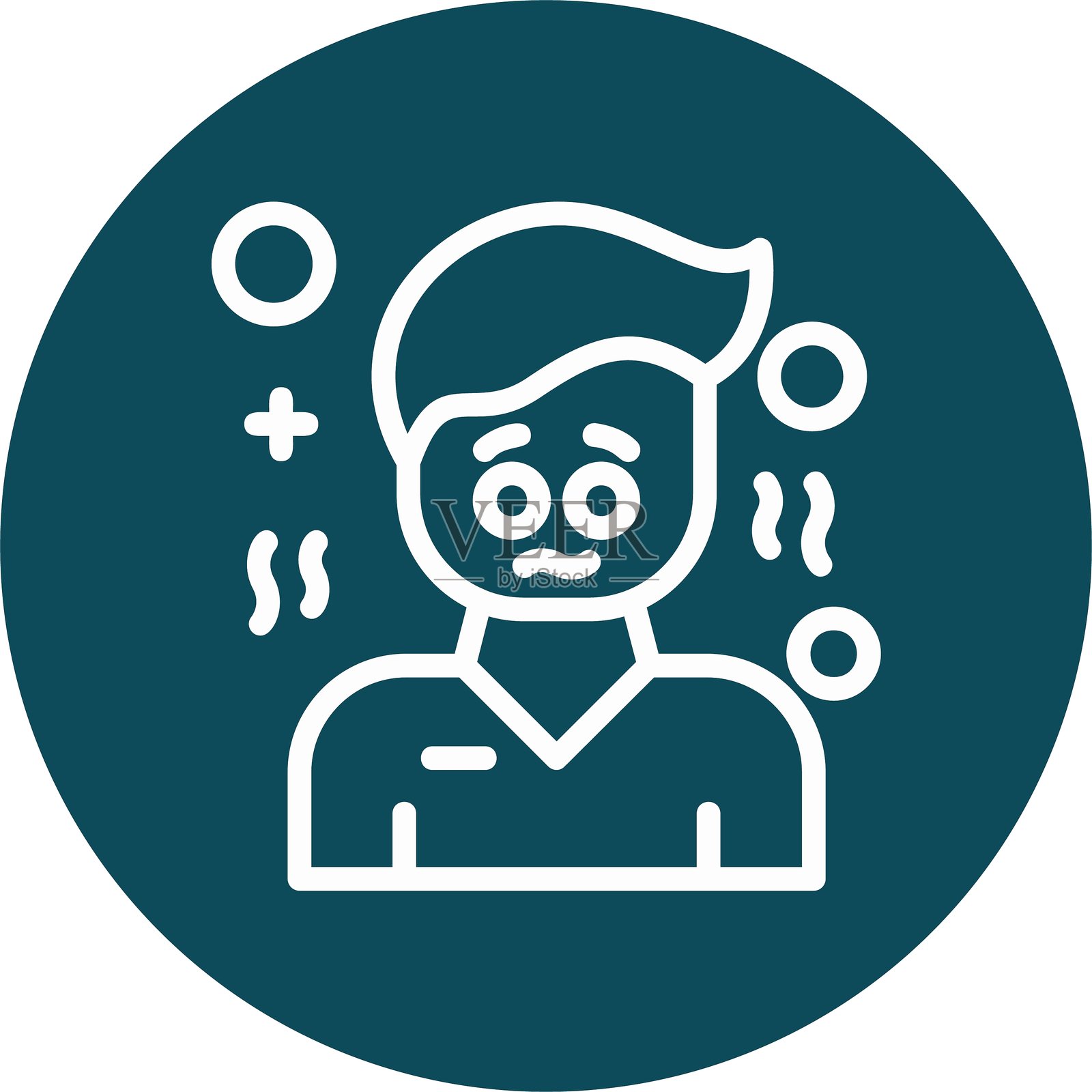 担忧线圈风格图标设计插画图片素材