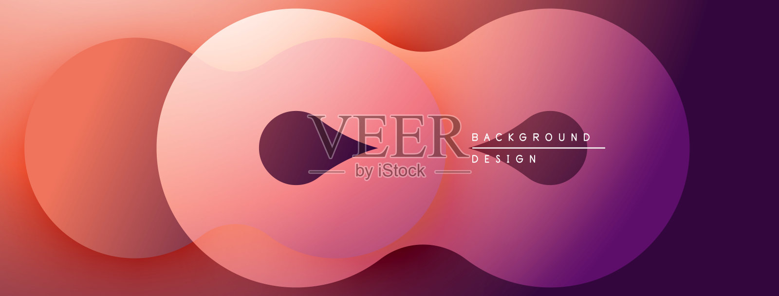 抽象渐变形状重叠，形成柔和的视觉流动。粉色和紫色调主导设计，暗示现代美学。插画图片素材