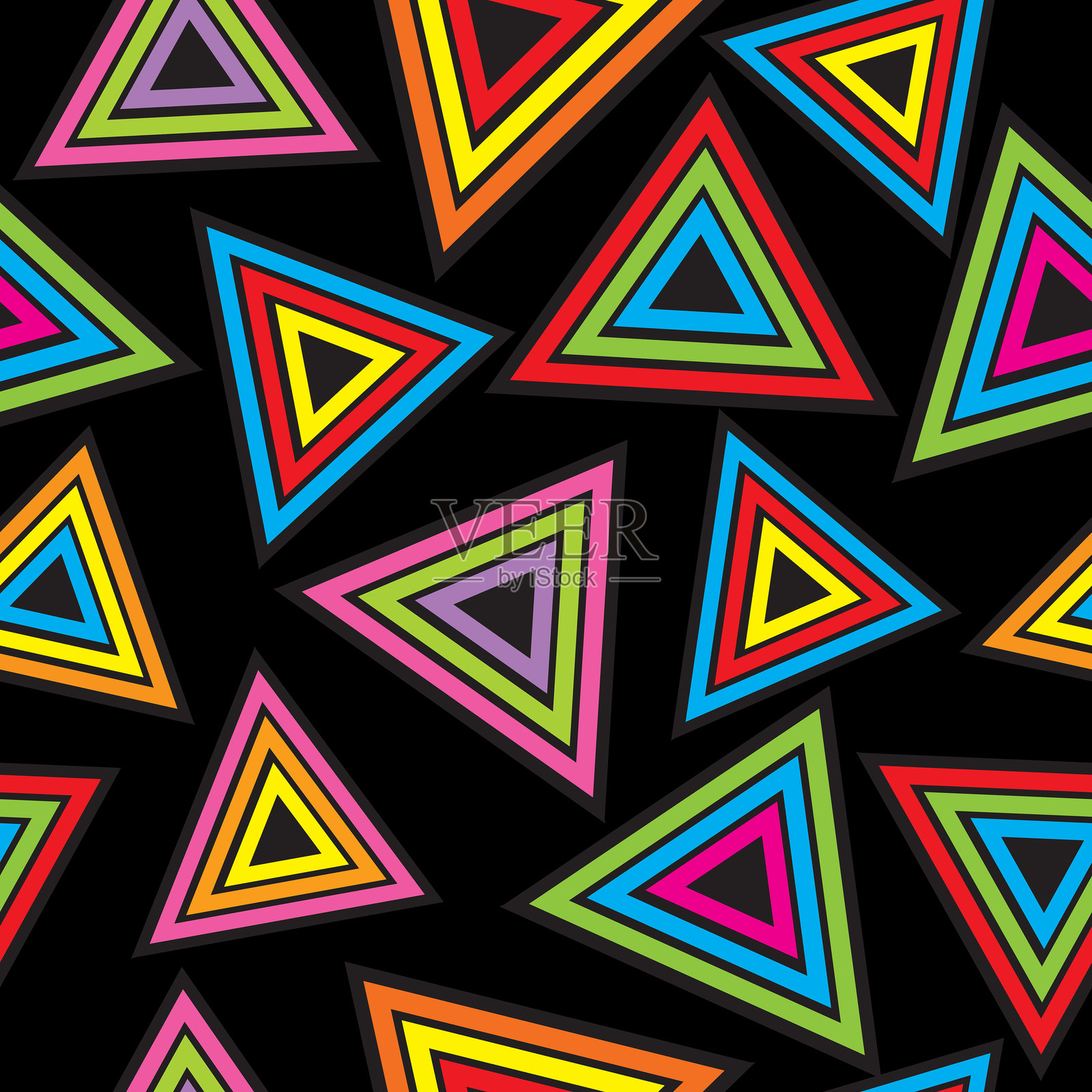 彩色抽象三角形无缝图案插画图片素材