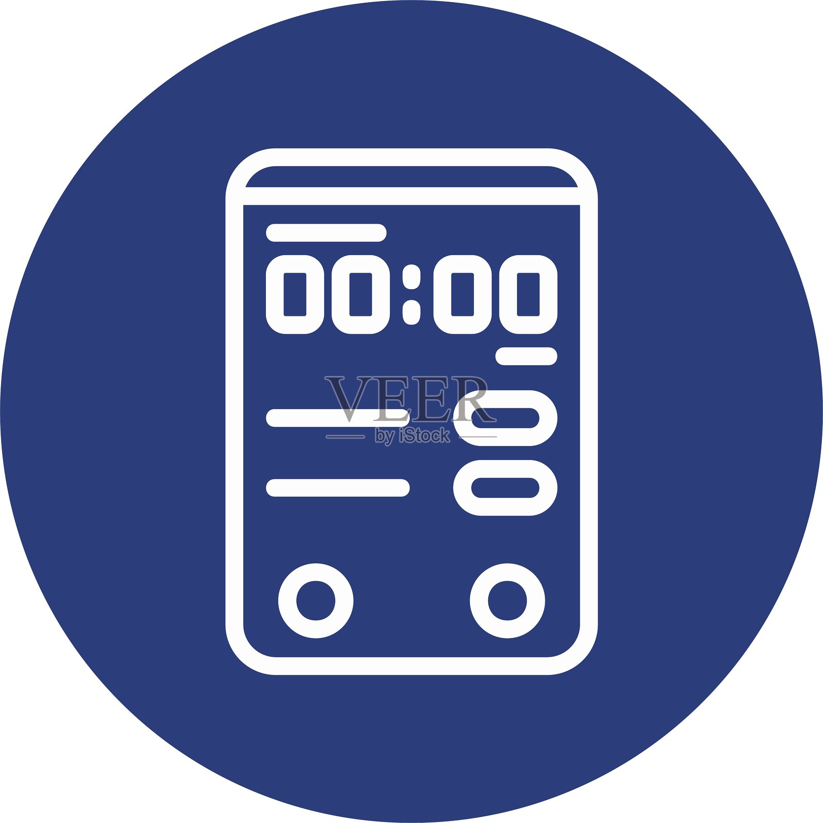 时钟线圈风格图标设计插画图片素材