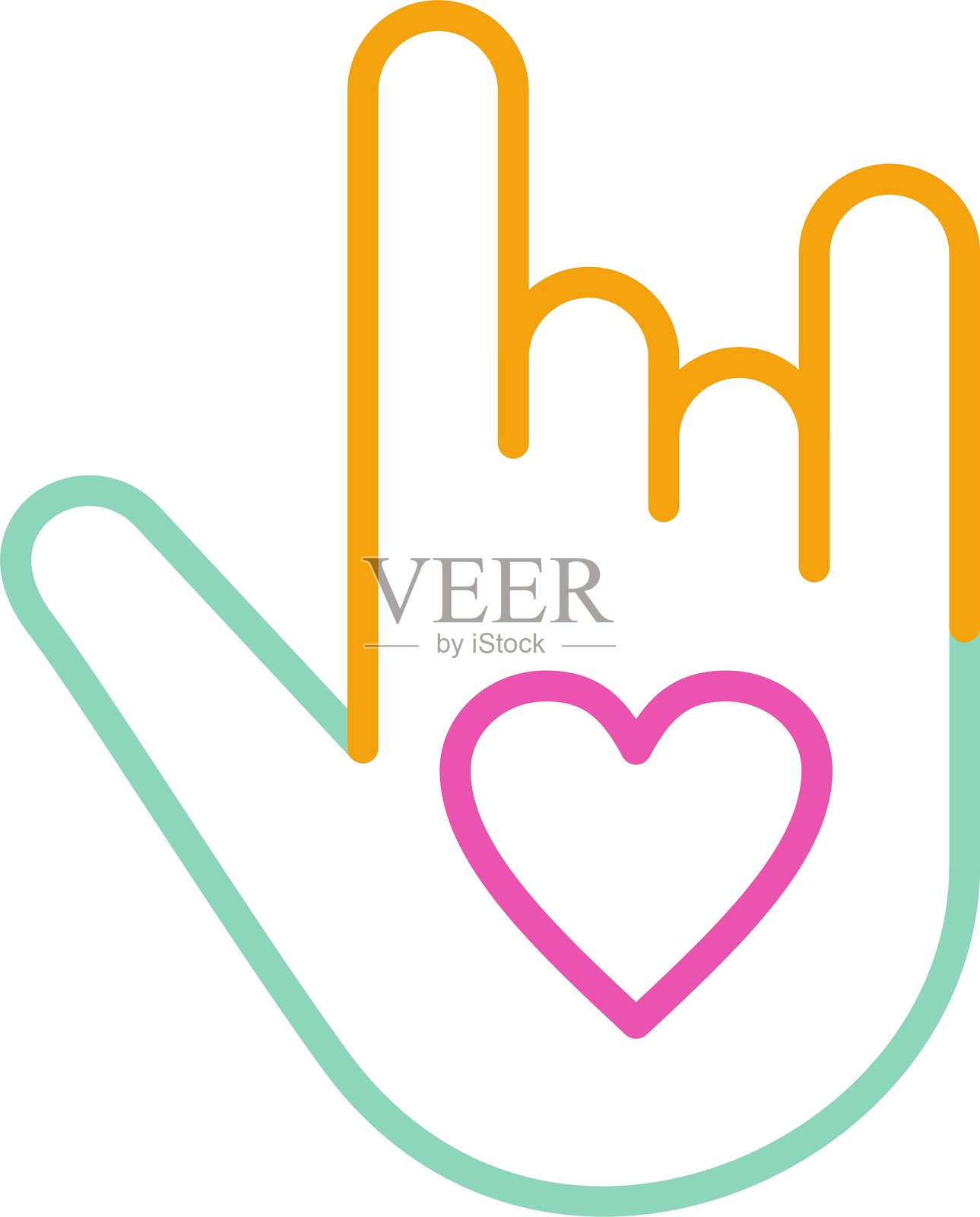 摇滚爱情图标插画图片素材