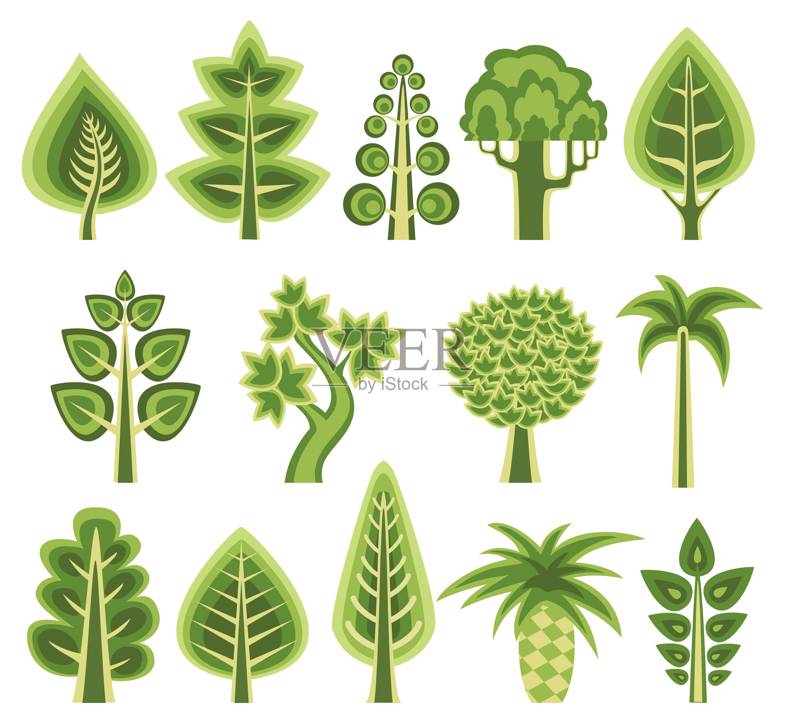 各种矢量树插画图片素材