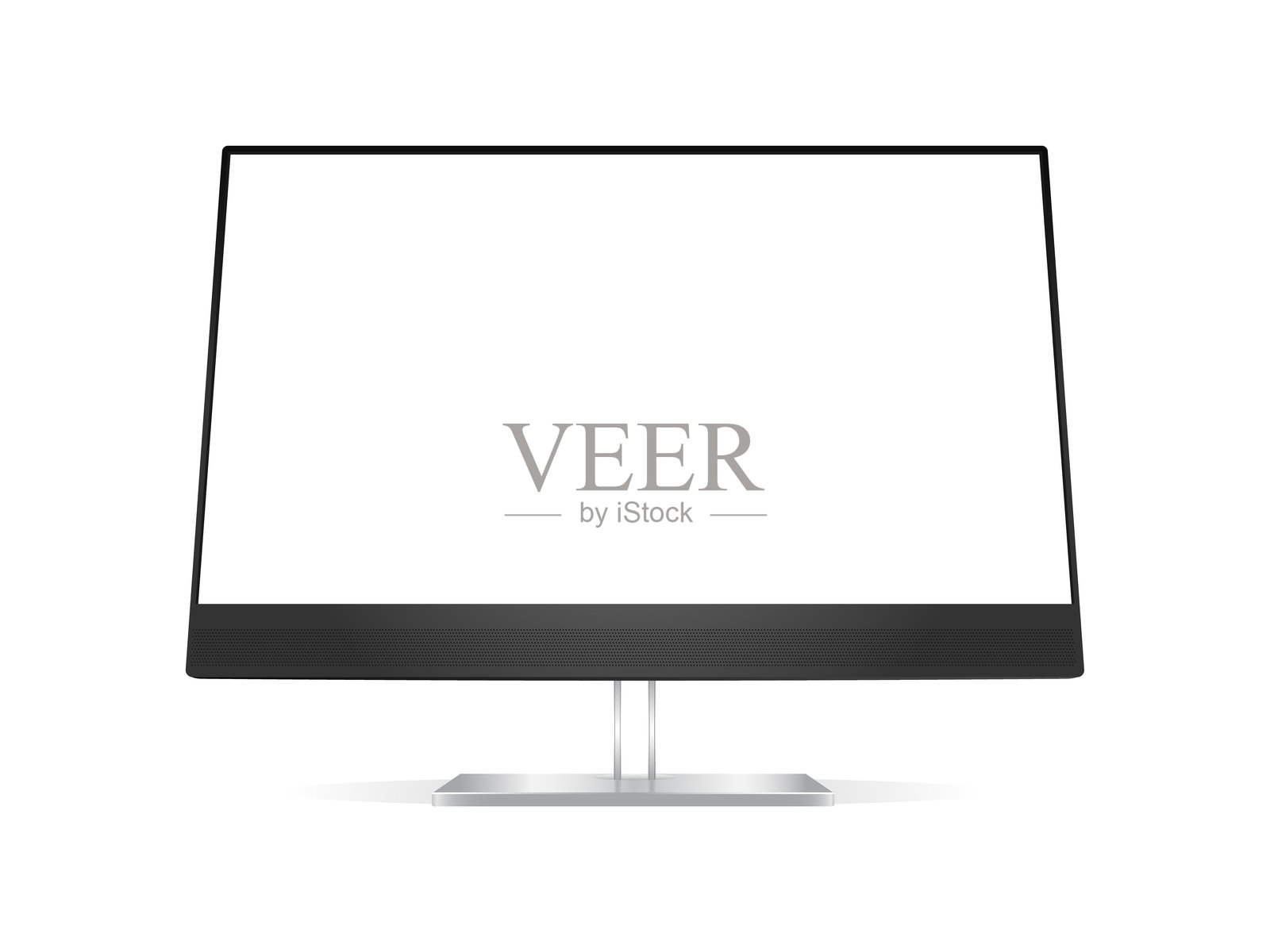 逼真的电视显示器模型，矢量图，孤立在白色背景上插画图片素材