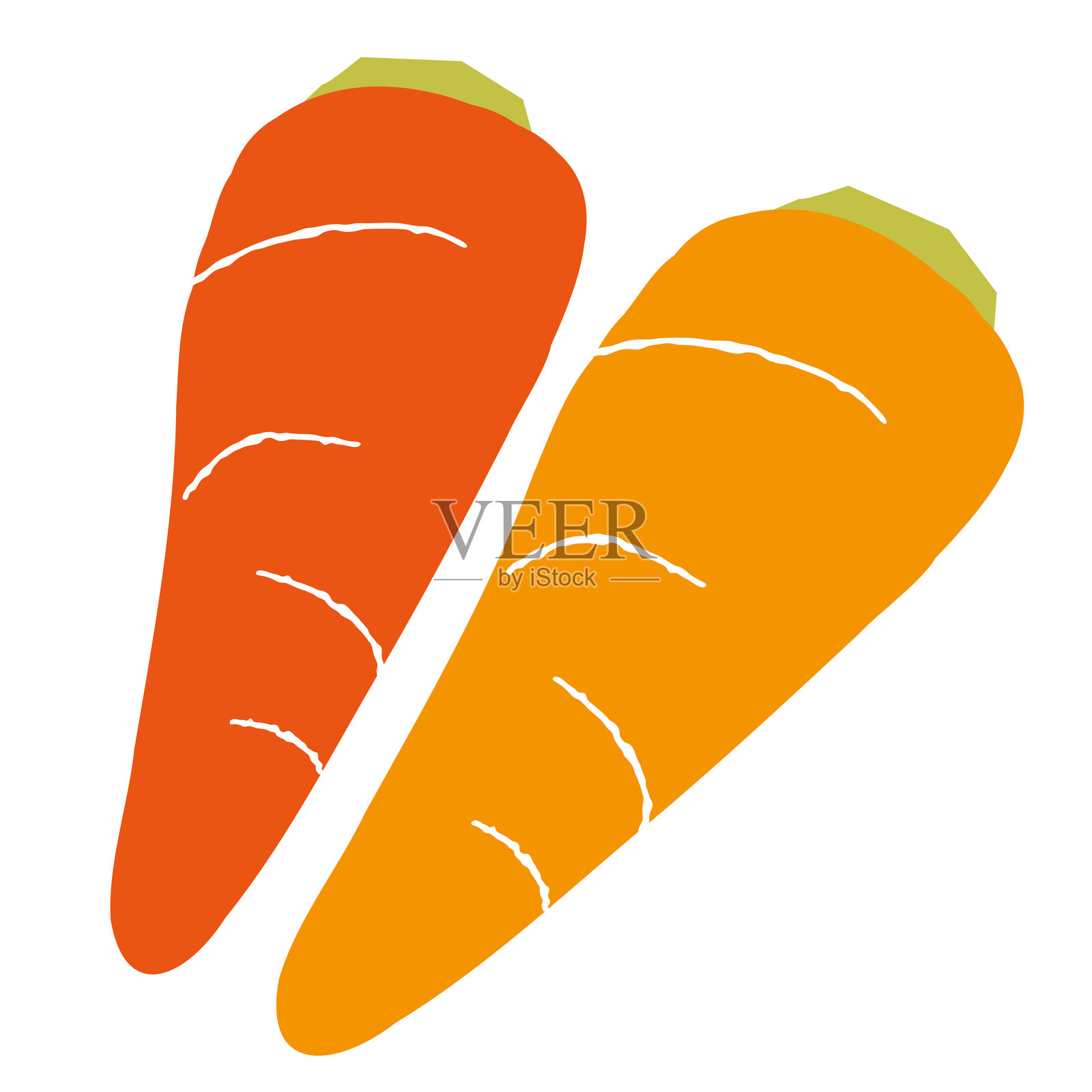 简单可爱的胡萝卜矢量插图插画图片素材