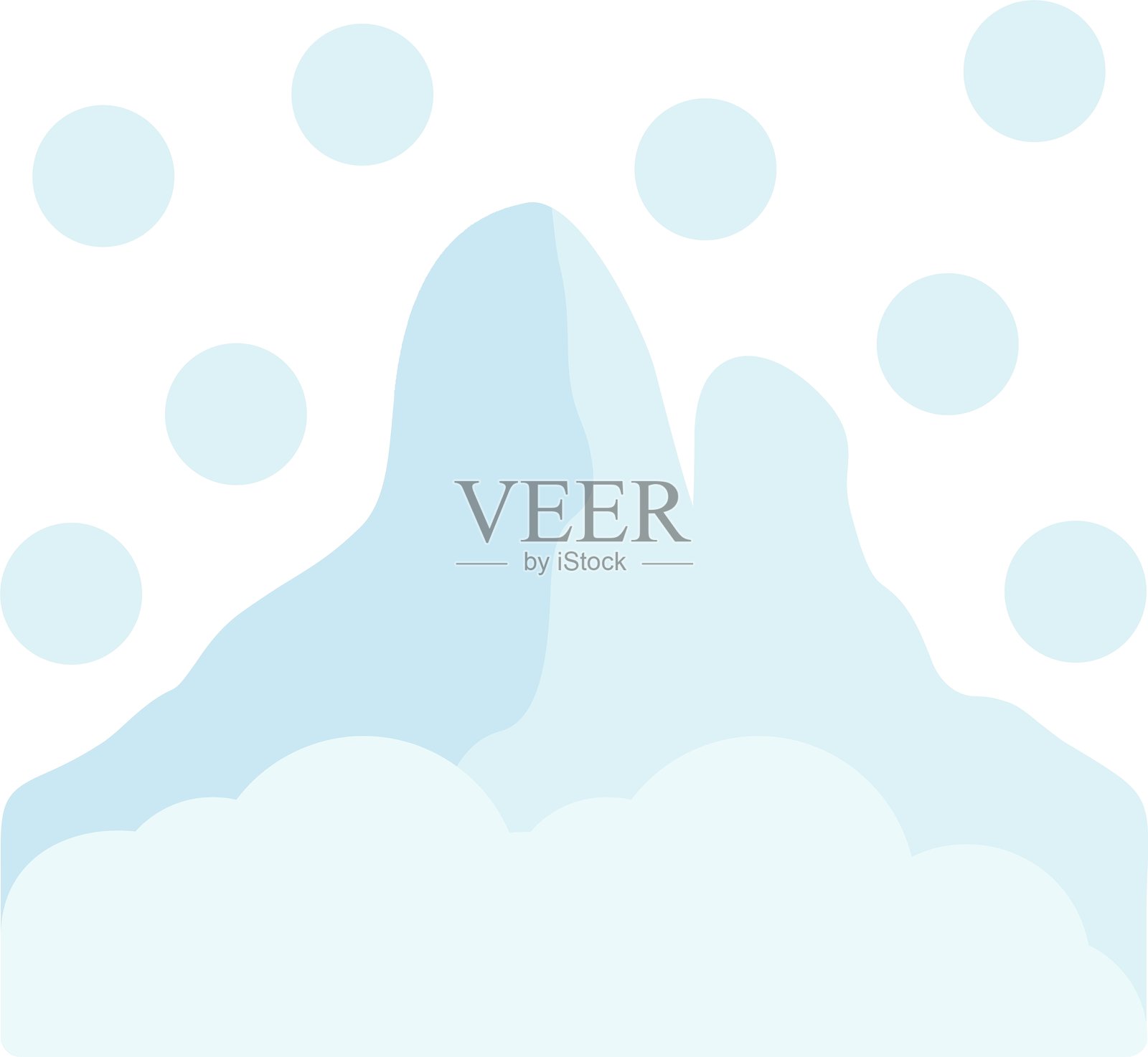 雪山扁平风格图标设计插画图片素材