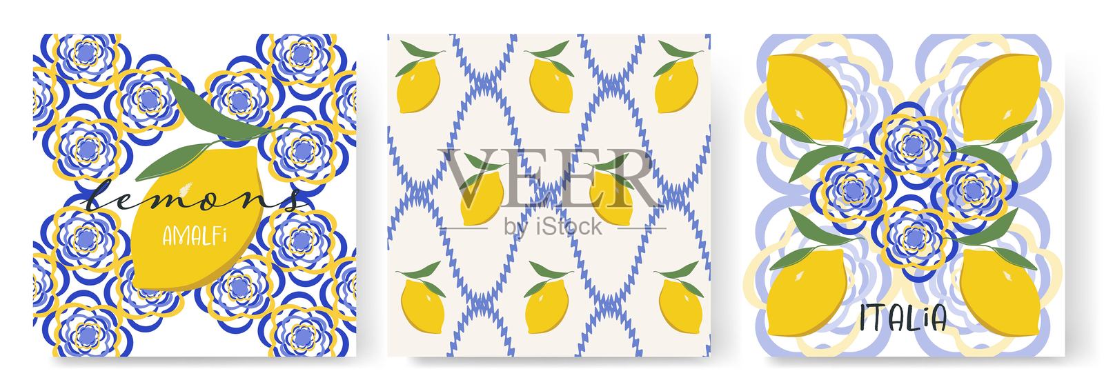 时尚的卡片、墙面艺术、广告、印刷、装饰和品牌设计。阿马尔菲，意大利海岸手绘图标。夏季海滨假期。插画图片素材