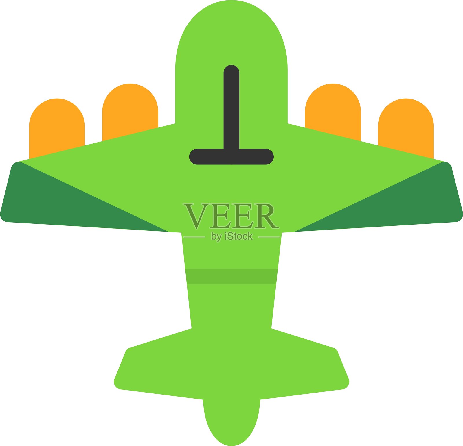 轰炸机扁平风格图标设计插画图片素材