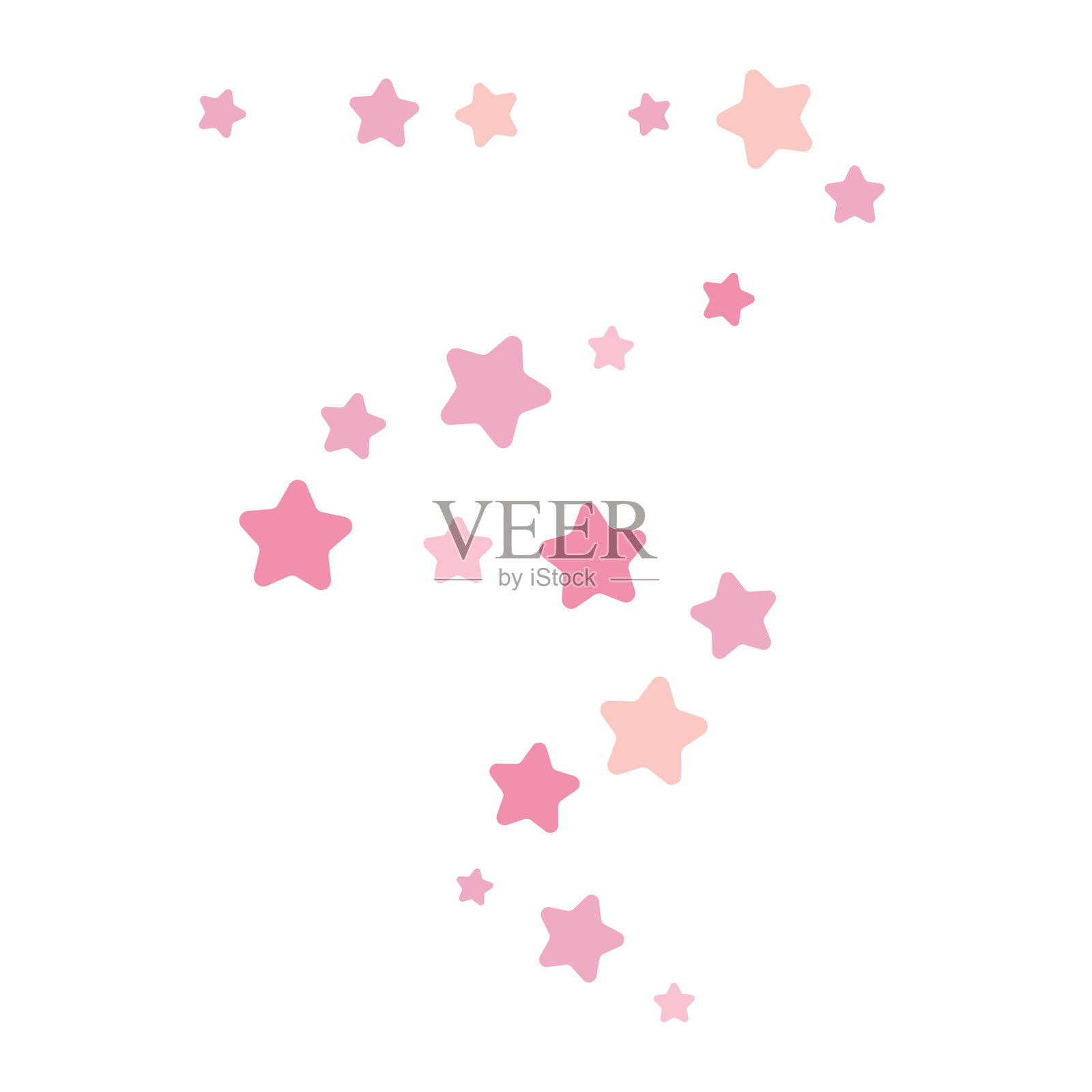 粉色手绘节日装饰闪光效果插画图片素材