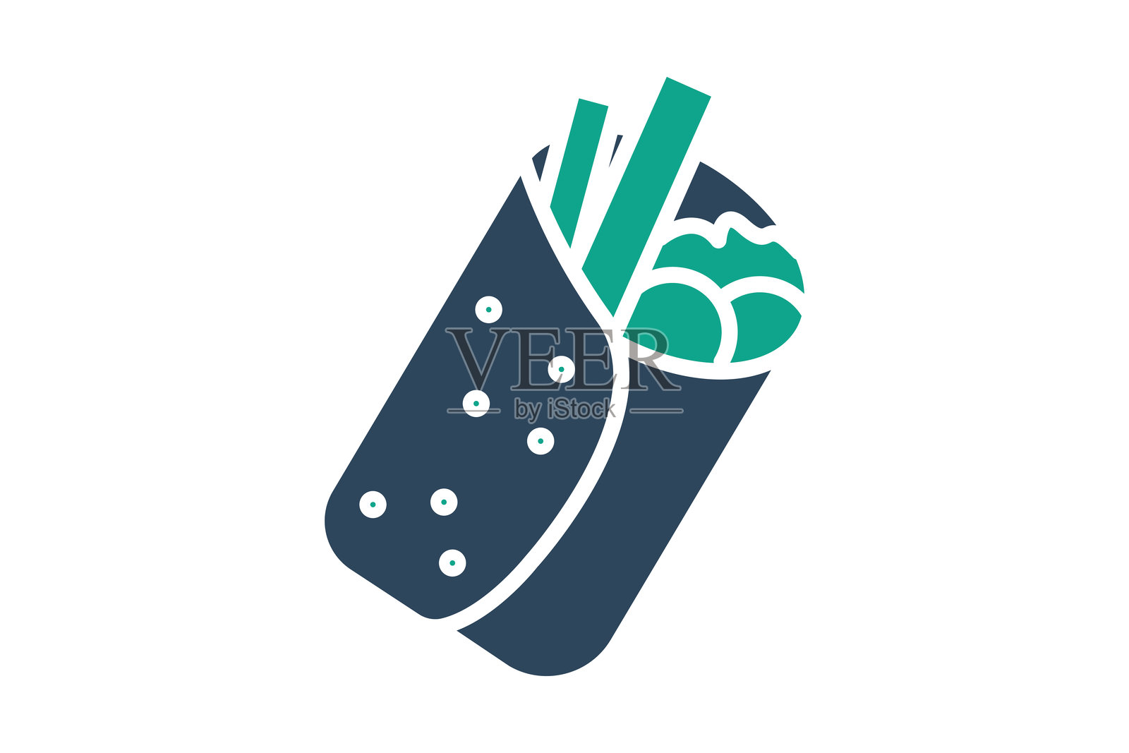 墨西哥卷饼图标。实心图标风格。与肉类相关的图标。食品元素矢量插图插画图片素材