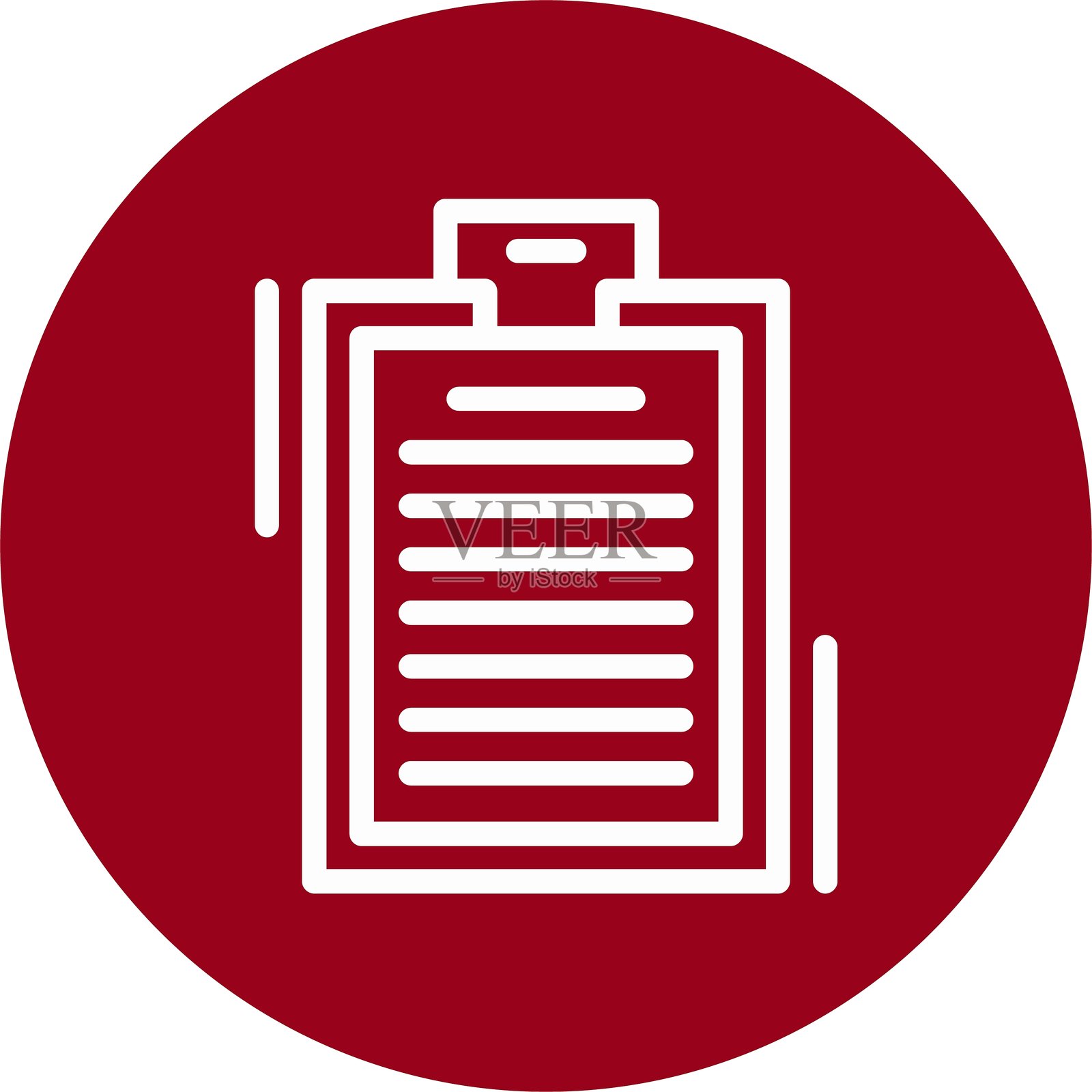 剪贴板线条圆形风格图标设计插画图片素材