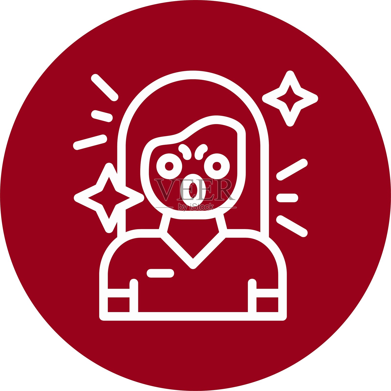 惊喜线条圆形风格图标设计插画图片素材