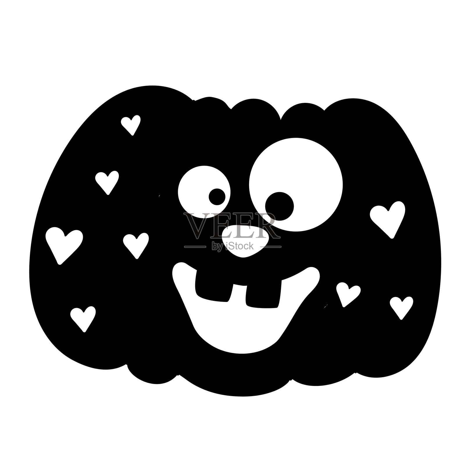 万圣节黑色剪影，白色背景上的矢量插图插画图片素材