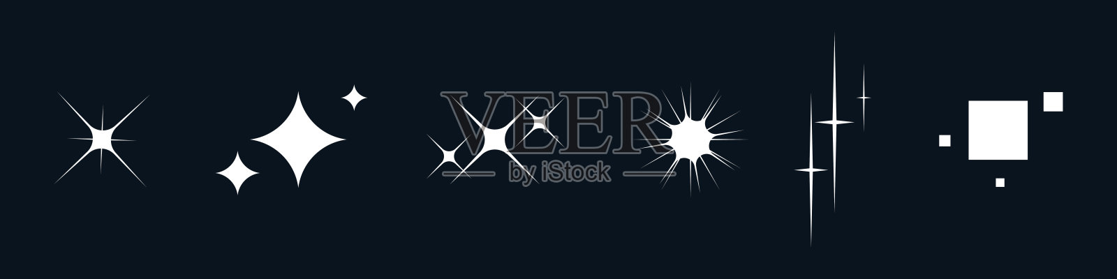 Y2K星星矢量图集。复古闪光、亮片爆发、发光图标和抽象形状。包括闪亮的图标、星座涂鸦、光晕和闪烁。非常适合现代魔幻设计。插画图片素材