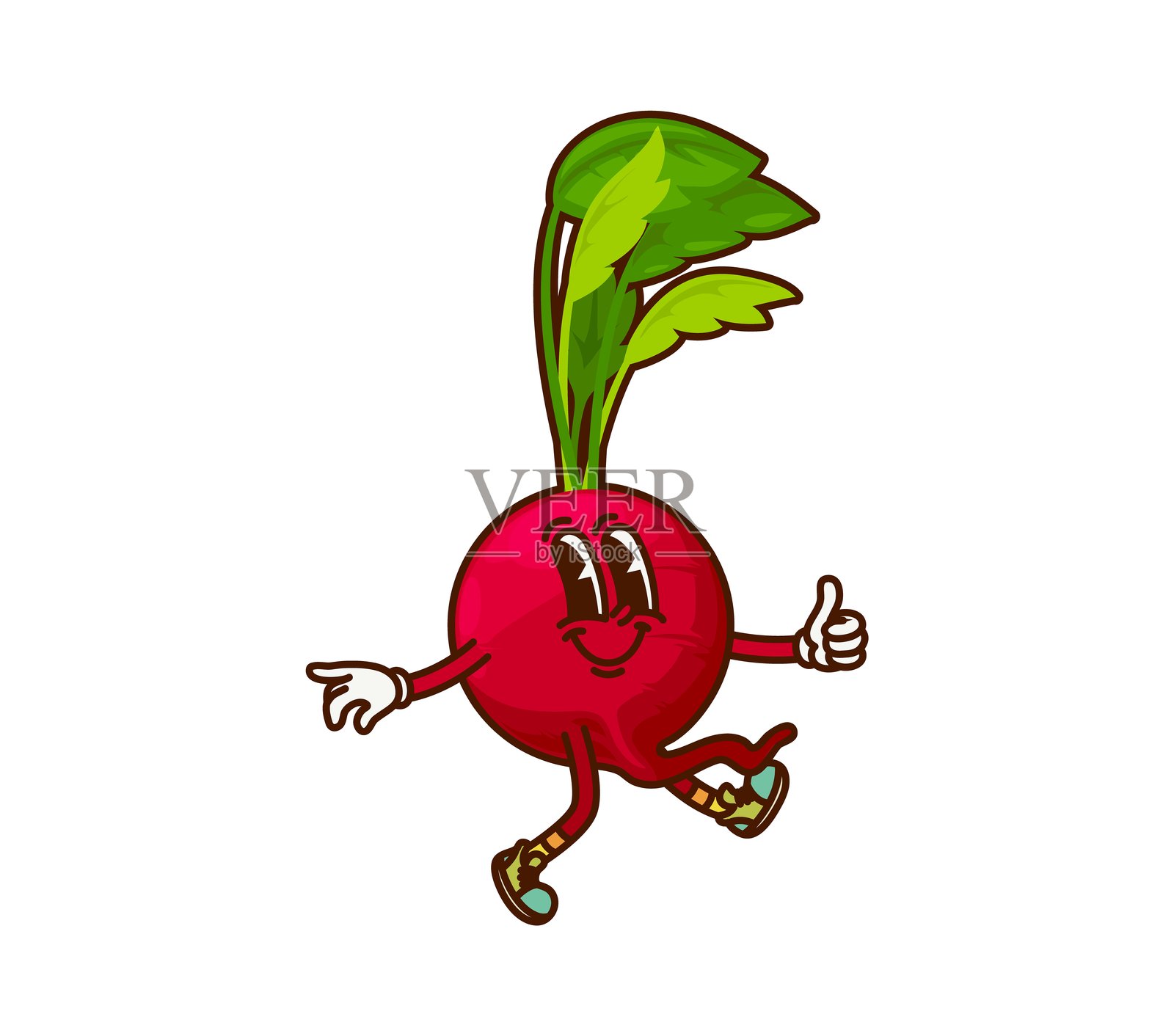 卡通风格的酷炫萝卜角色在夏季度假插画图片素材