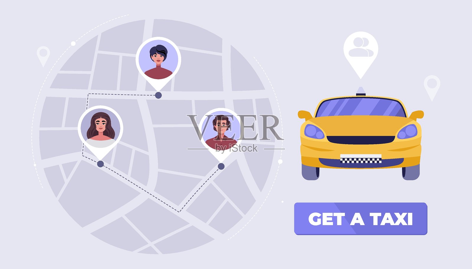 026 - 出租车插画图片素材