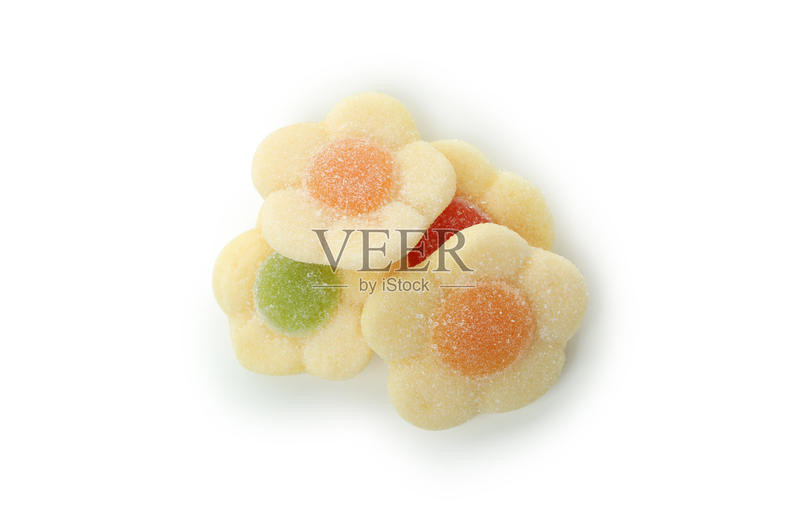 美味的橡皮糖在白色背景上孤立展示照片摄影图片