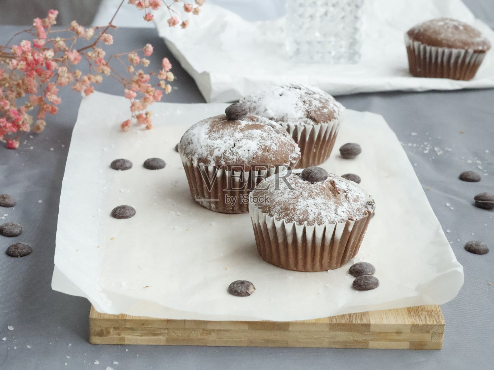 巧克力迷你松饼照片摄影图片