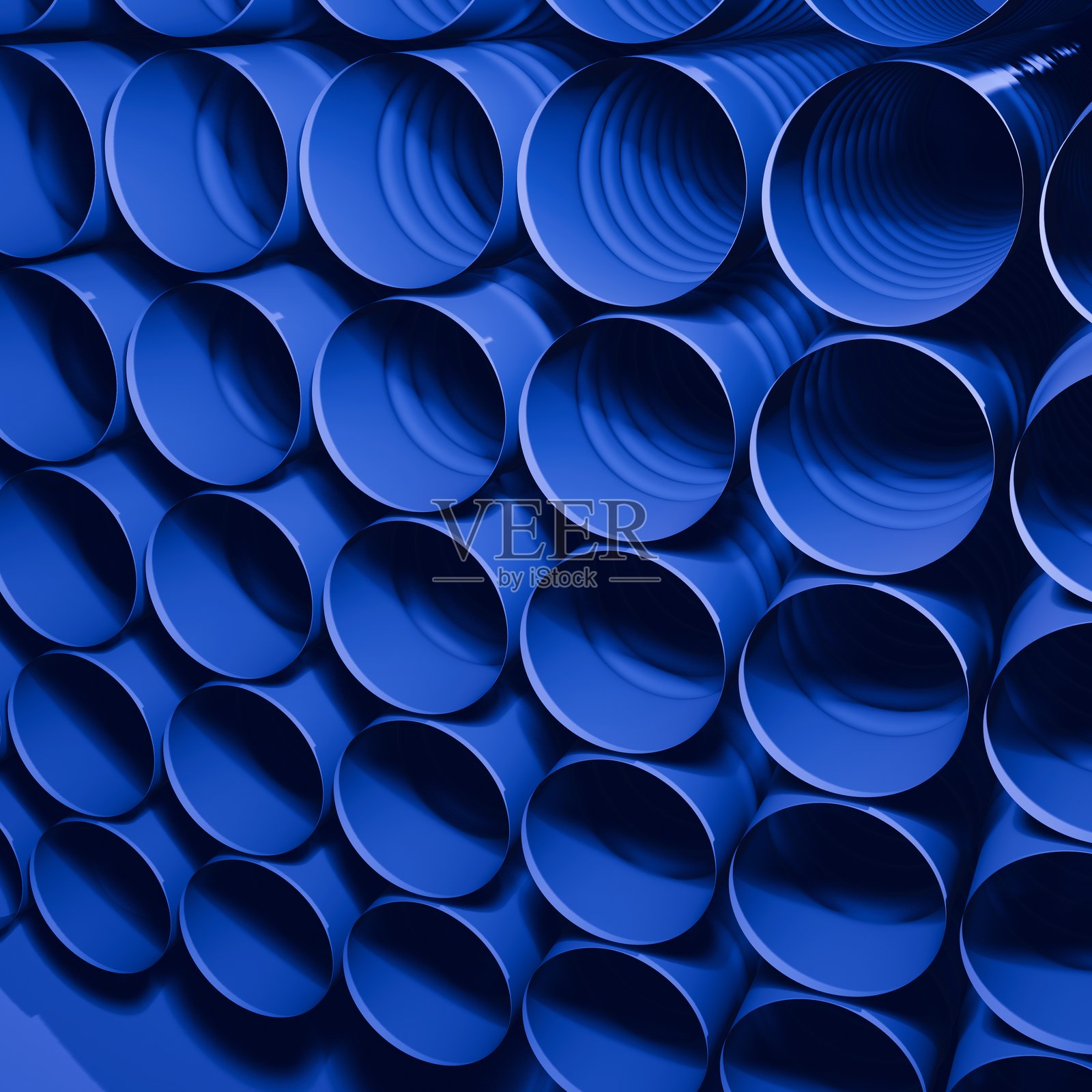 3D蓝色圆圈抽象背景照片摄影图片