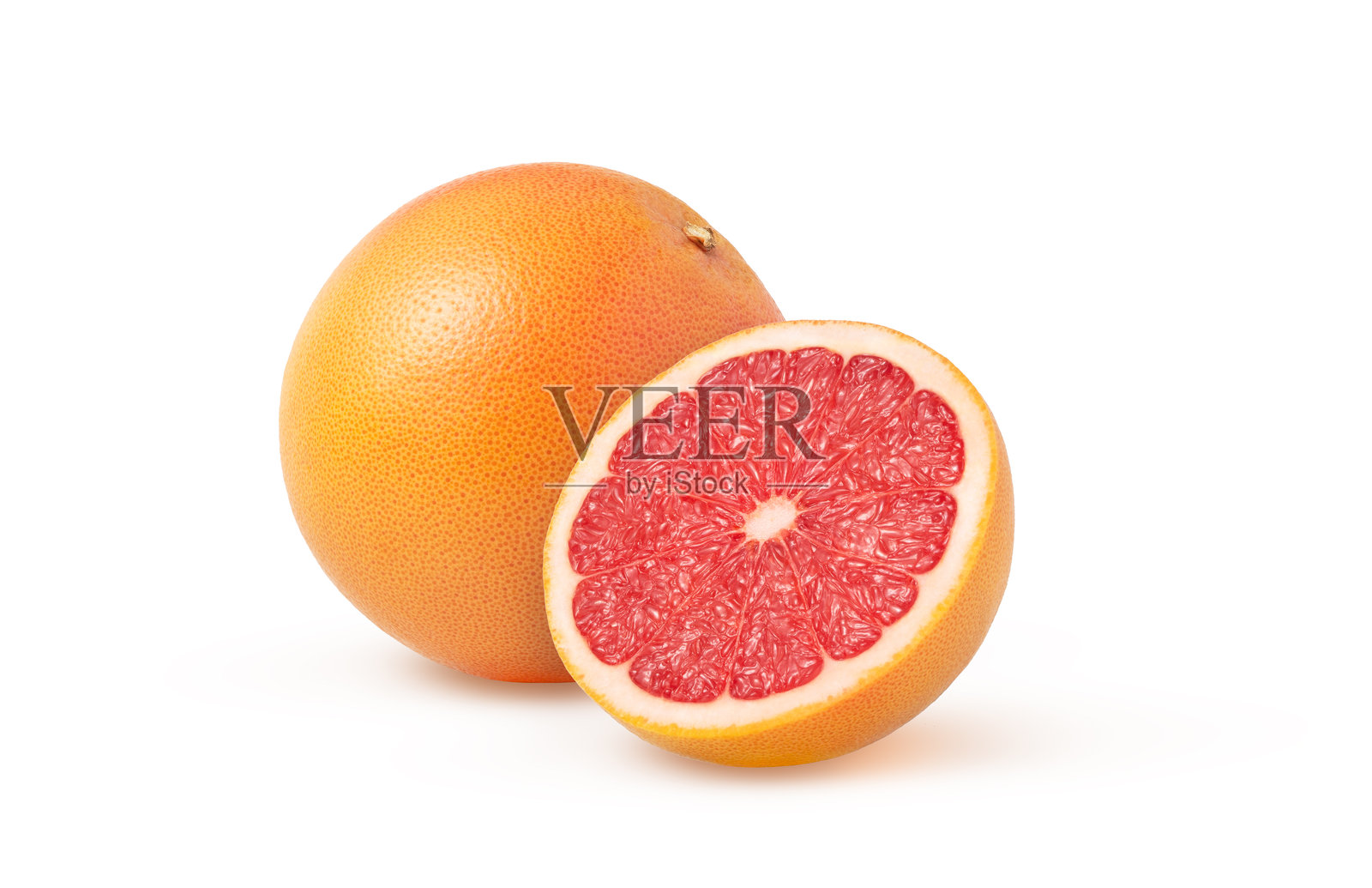 多汁的葡萄柚和半个葡萄柚。切开的葡萄柚。切开的葡萄柚和完整的葡萄柚。照片摄影图片