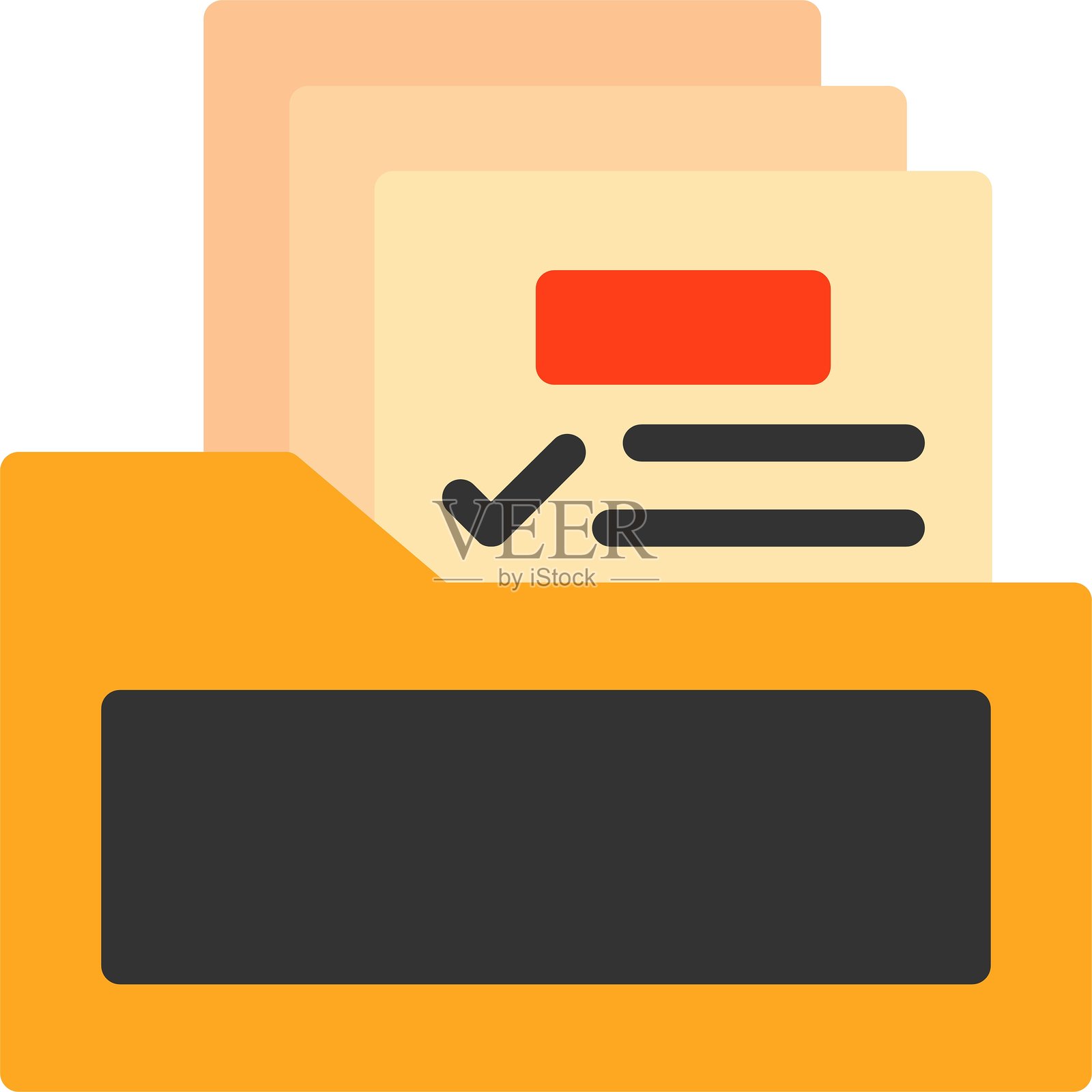 文档扁平风格图标设计插画图片素材