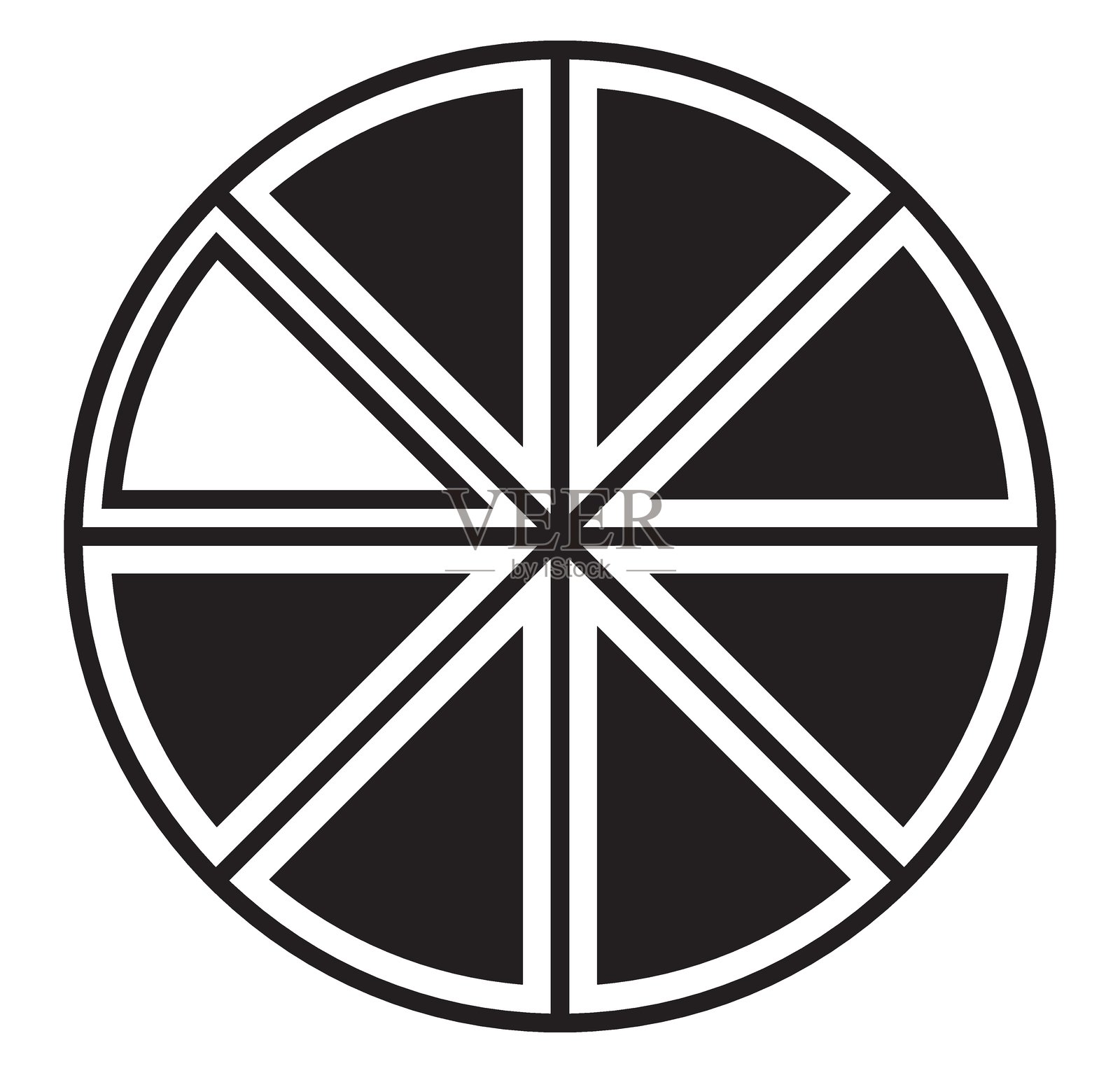 抽象图形插图，展示分段圆形，适合数据可视化、进度跟踪或作为现代几何设计元素。简洁而极简。插画图片素材