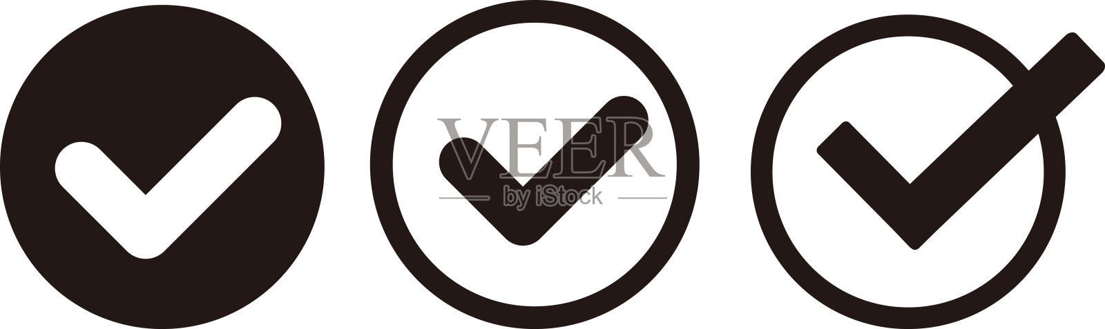 勾选标记图标矢量集插画图片素材