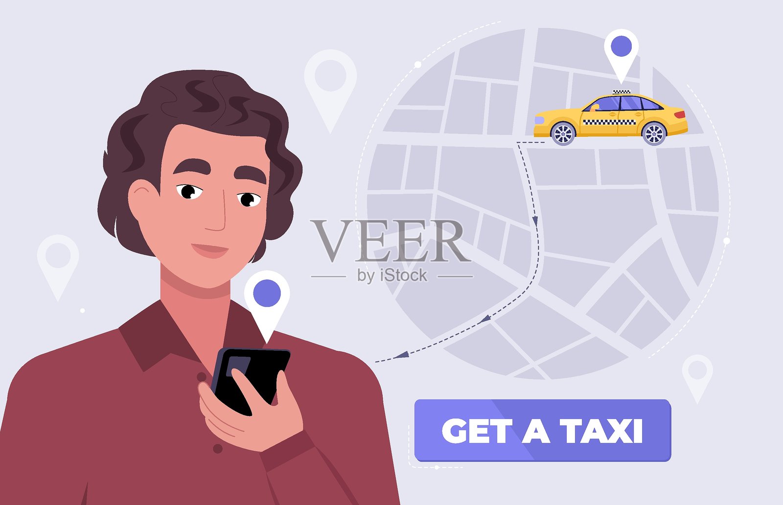 出租车插画图片素材