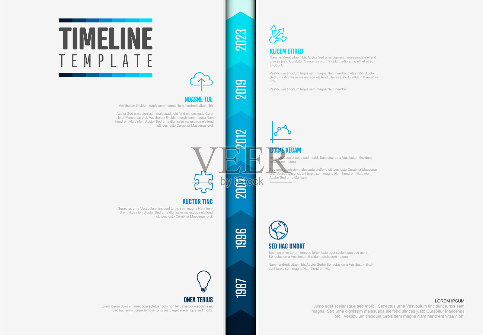 现代垂直时间轴模板信息图表插画图片素材