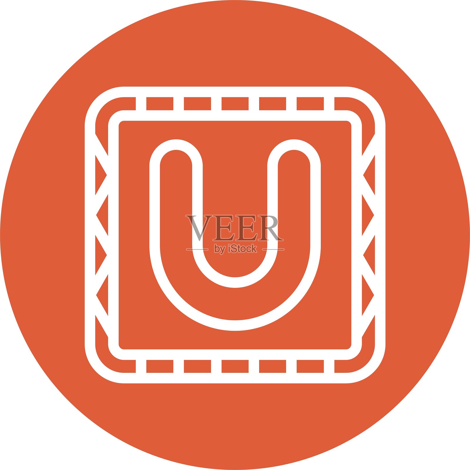 U型圆圈风格图标设计插画图片素材