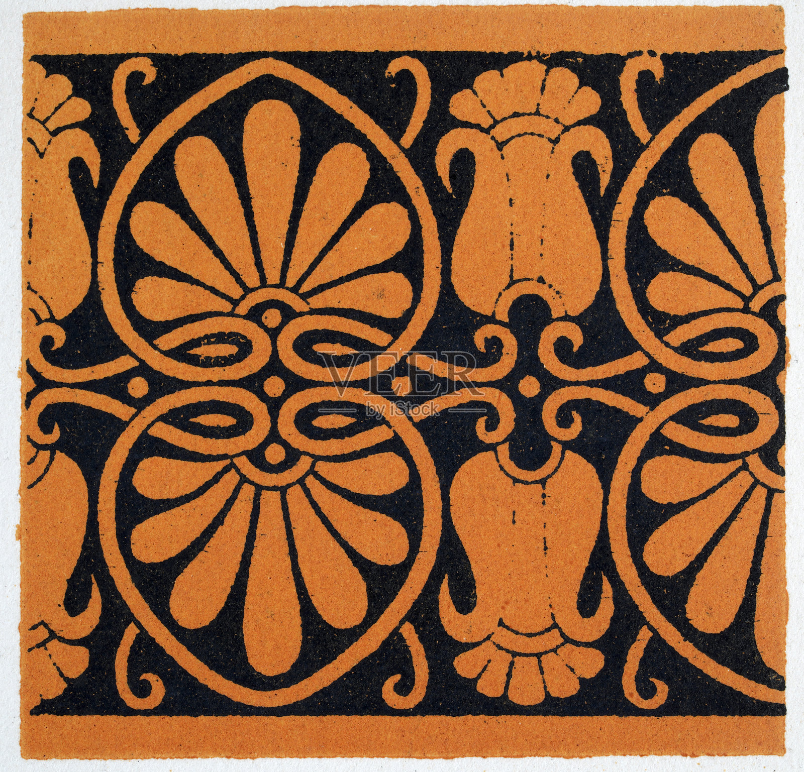 古希腊的古代装饰艺术几何图案，希腊，回纹，抽象花卉，图案，棕榈叶，复古装饰插图插画图片素材