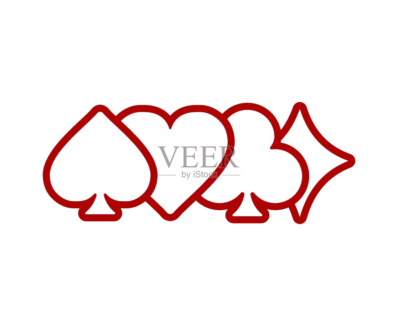 扑克牌花色。扑克和赌场。插画图片素材