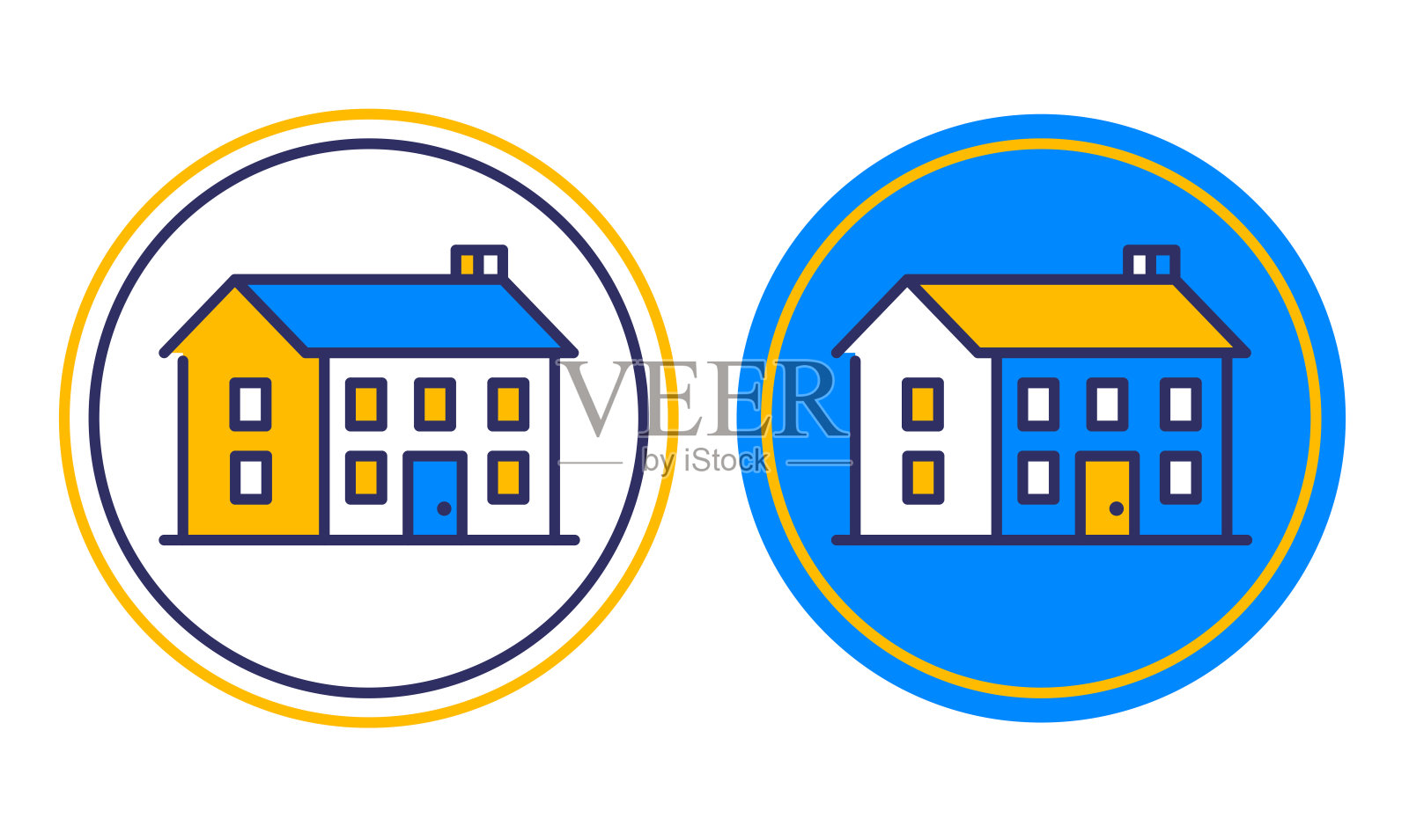 房屋房地产图标符号插画图片素材