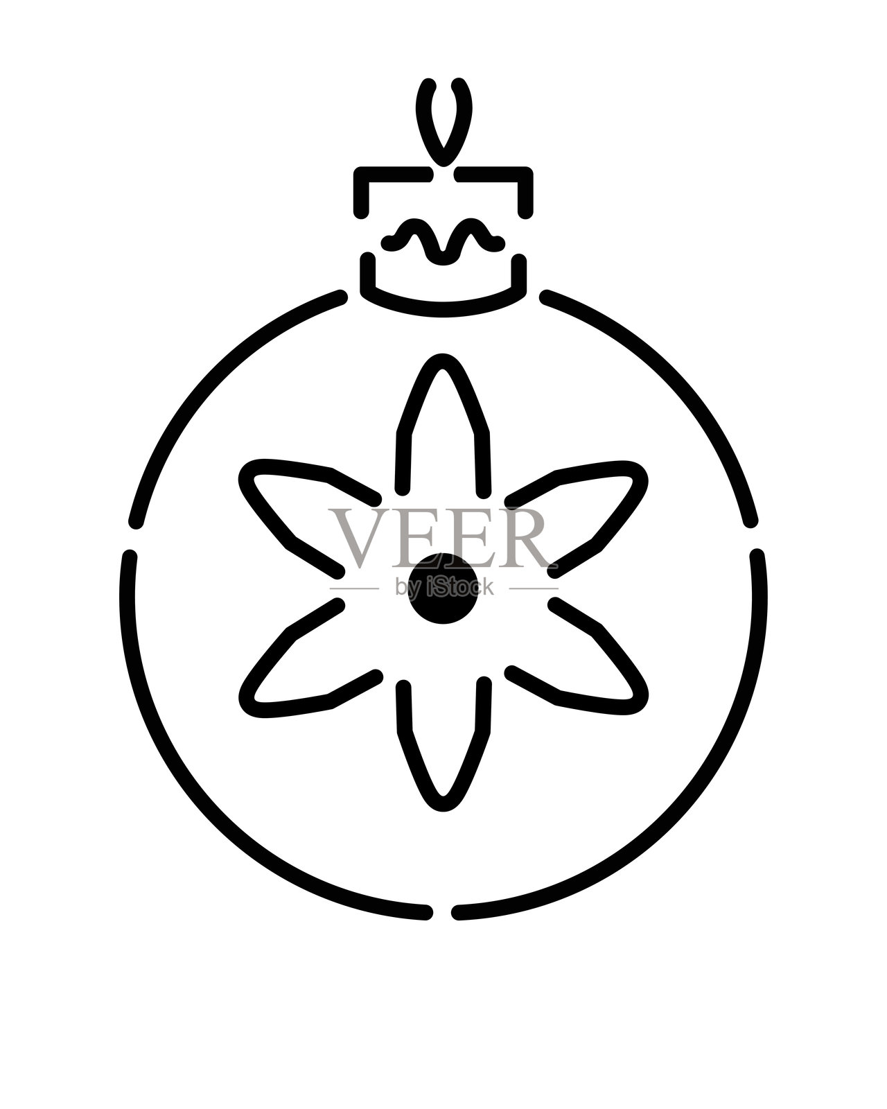 用于装饰姜饼、饼干和其他糖果产品的圣诞球玩具插画图片素材