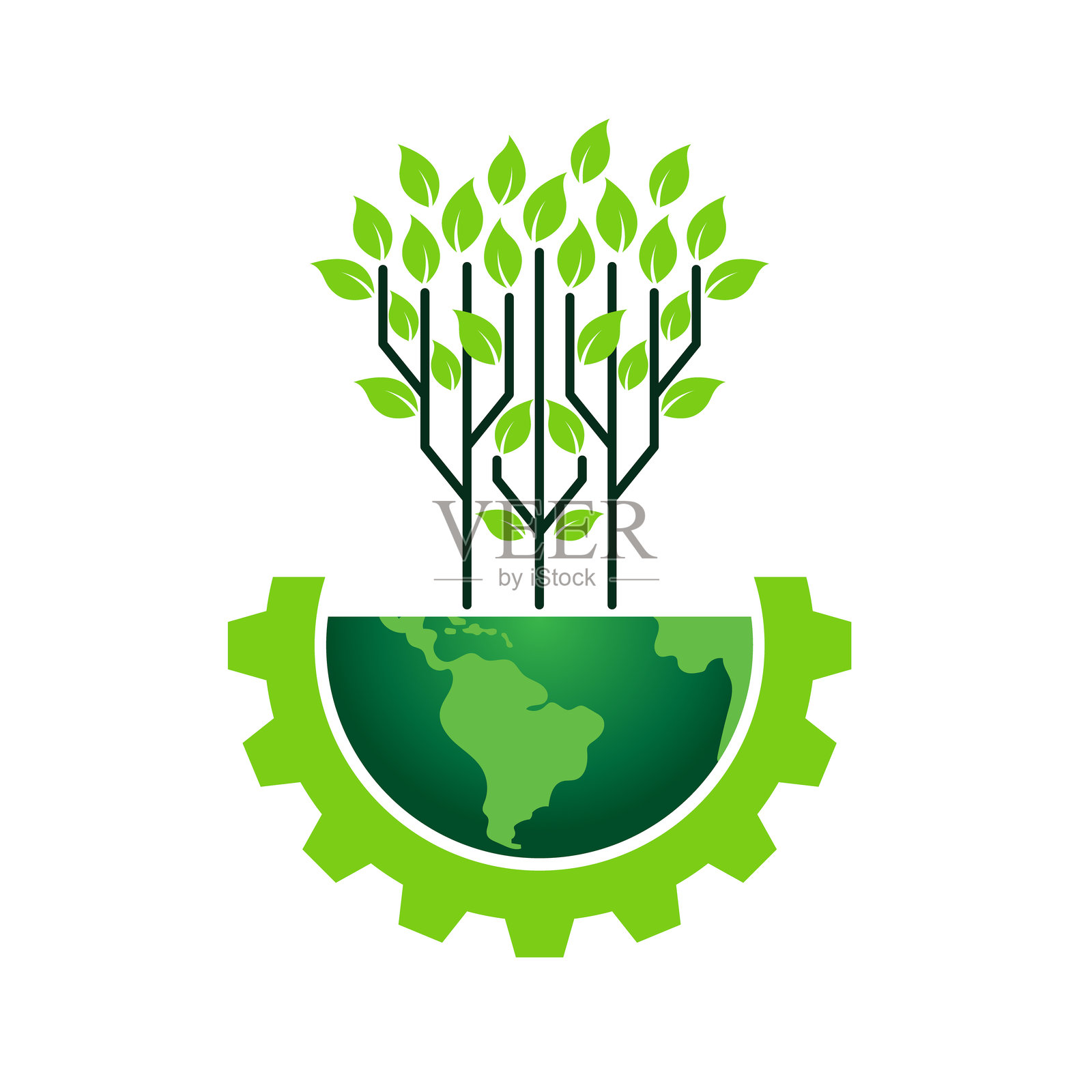 生态世界图标概念插画图片素材