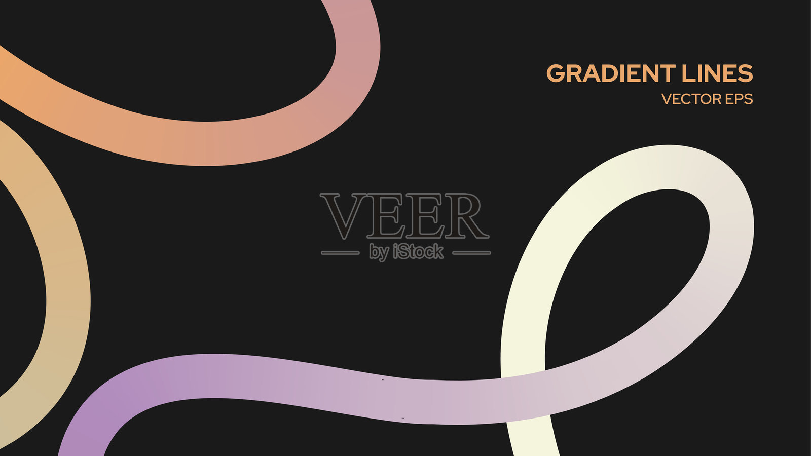 可调整大小的线条背景，带有多彩渐变图案插画图片素材