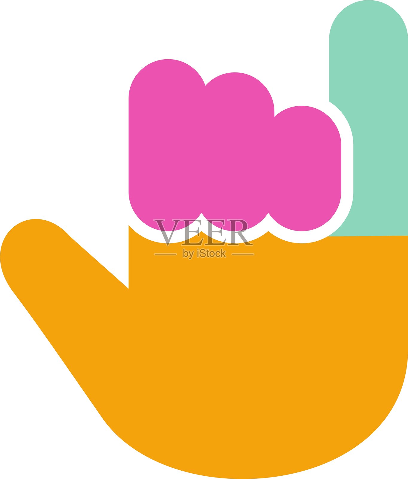 放松手势图标插画图片素材