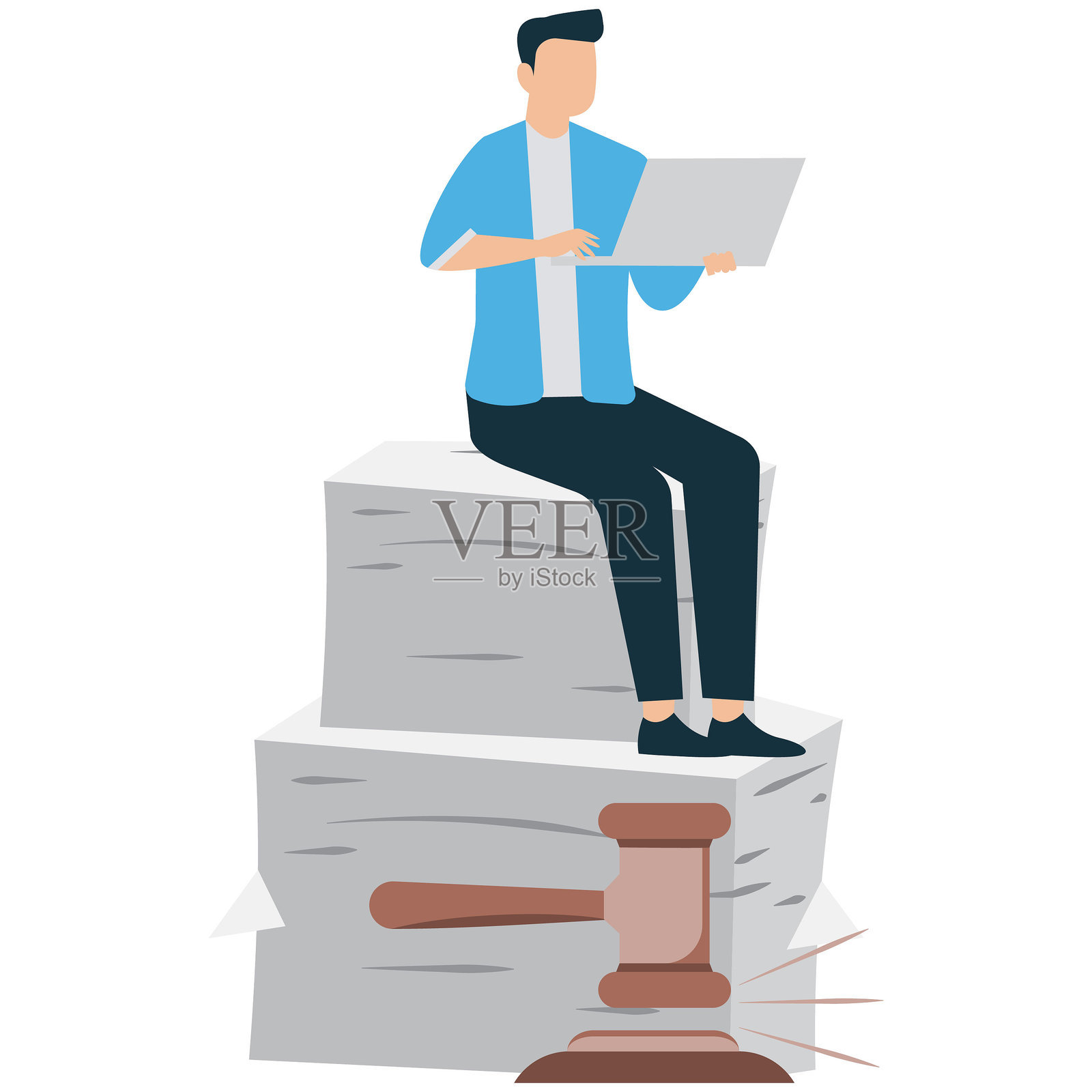 准备商业法律文件插画图片素材